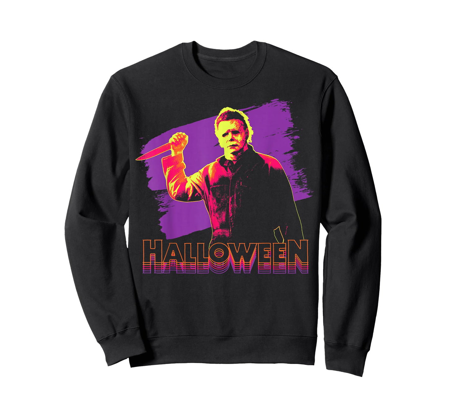 Halloween Michael Myers Neon Portrait T-Shirt Small