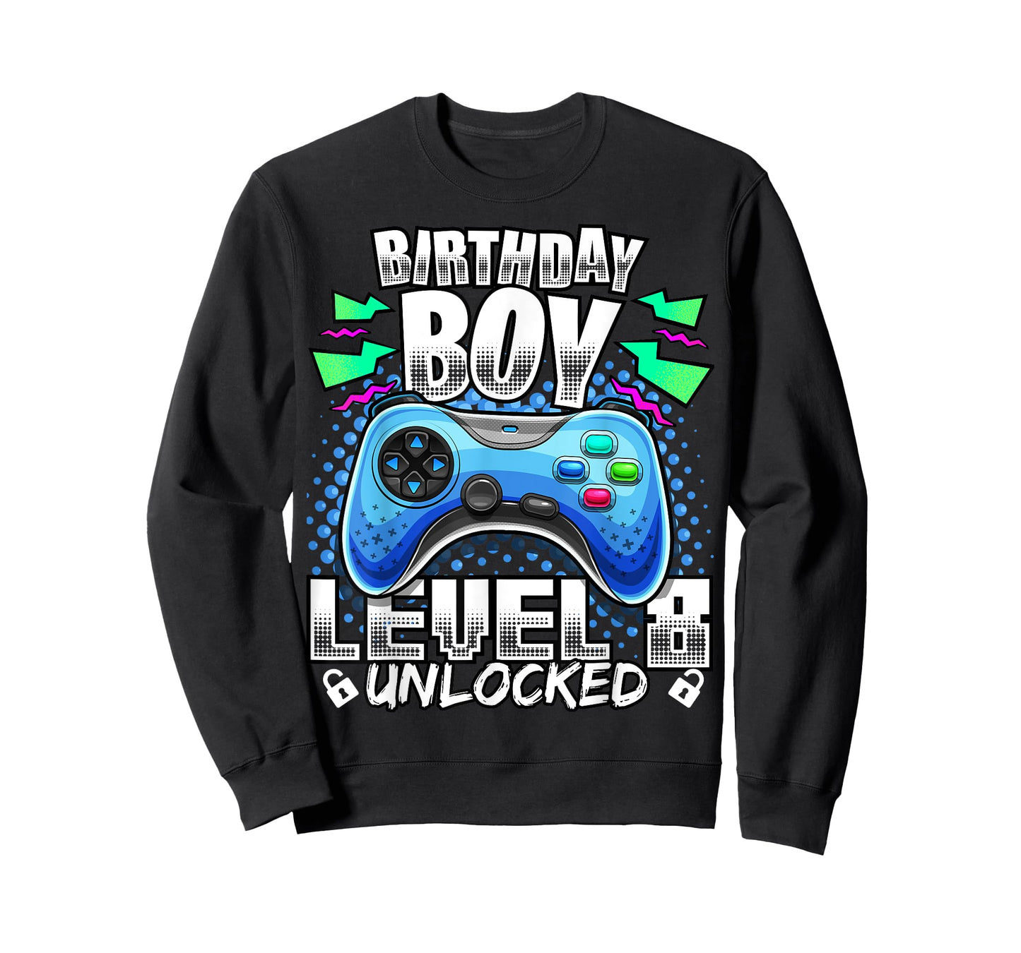 Level 8 Unlocked Video Game 8th Birthday Gamer Gift Boys T-Shirt