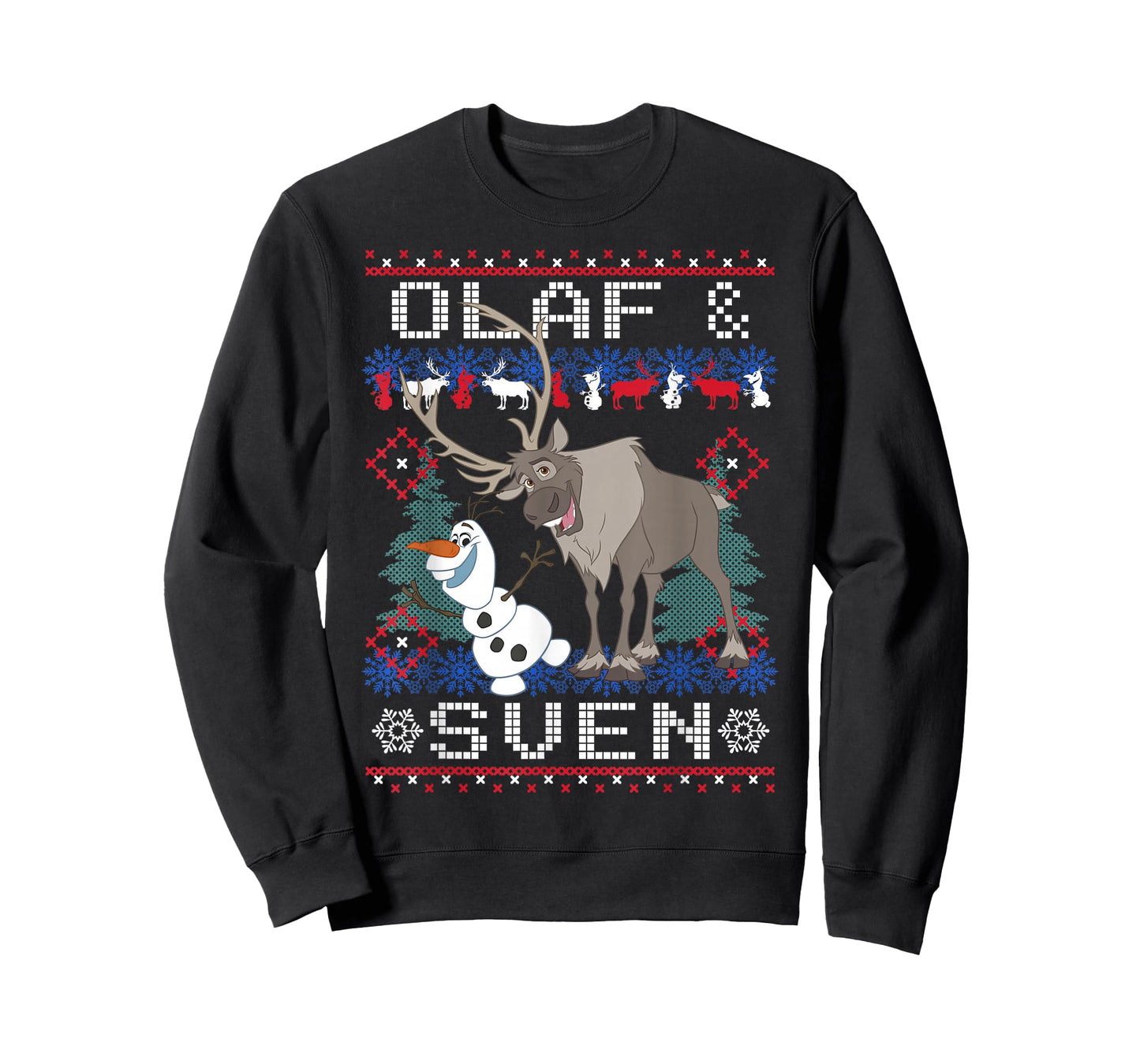 Disney Frozen Christmas Olaf & Sven Ugly Holiday Sweater T-Shirt