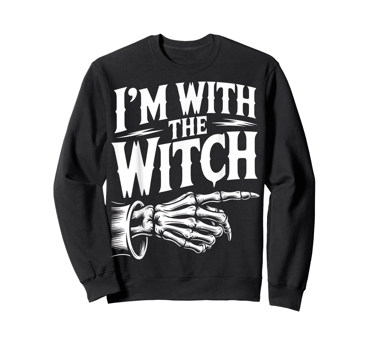 I'm with The Witch Funny Halloween His and Her Outfit T-Shirt