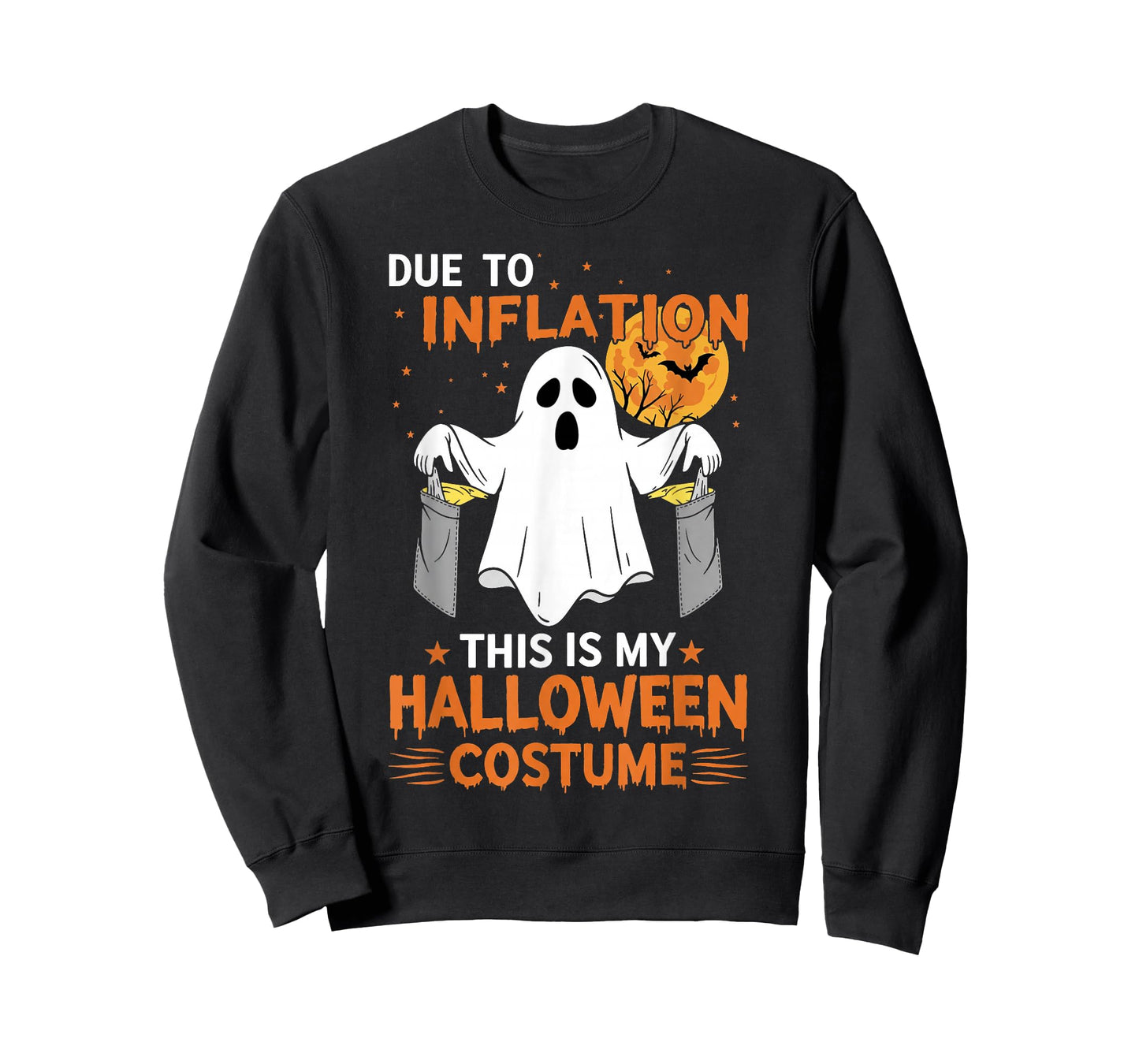 Due to Inflation This is My Halloween Costume Funny Ghost T-Shirt