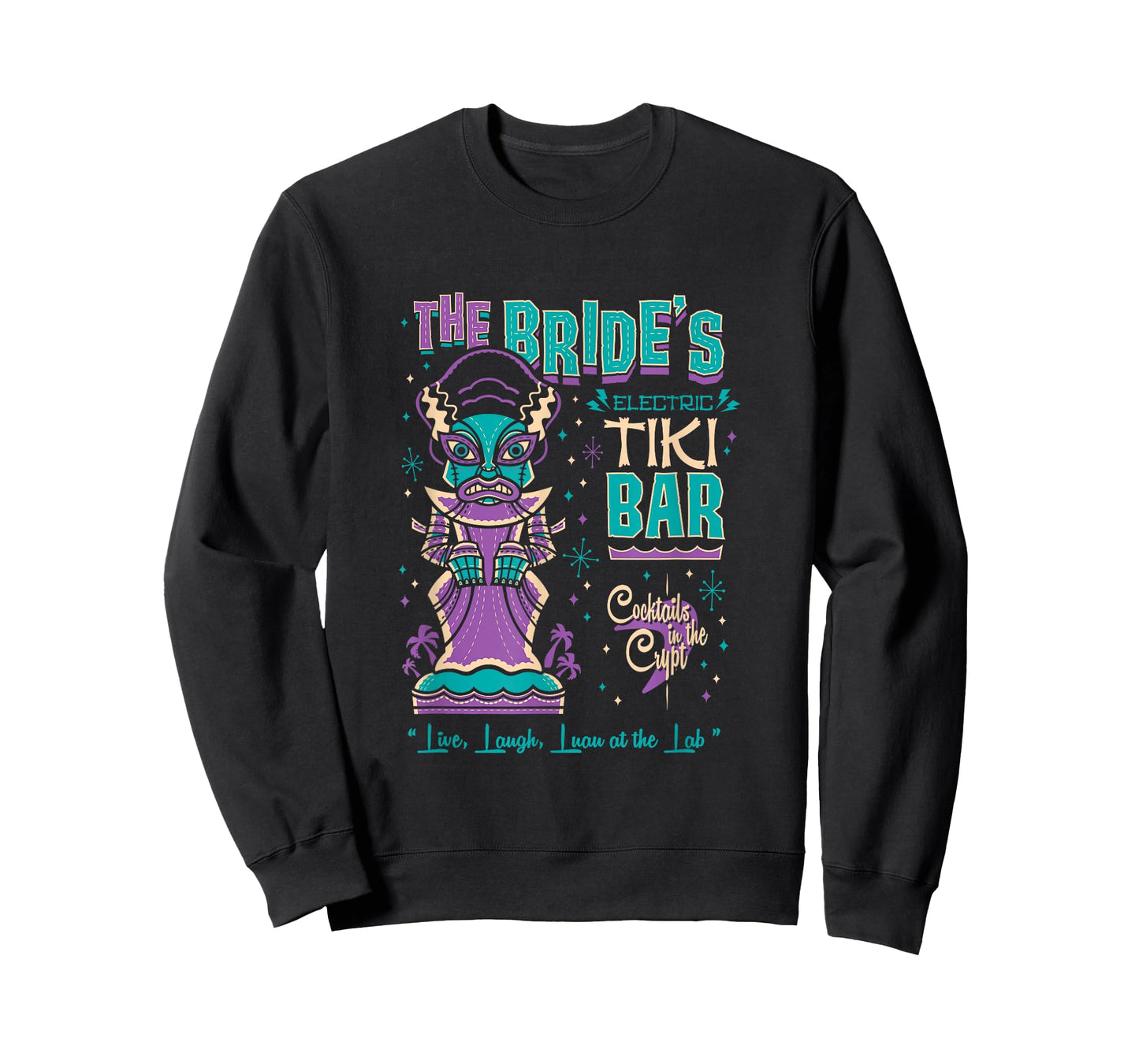 Bride of Frankenstein Tiki Bar Vintage Creepy Cute Surf T-Shirt