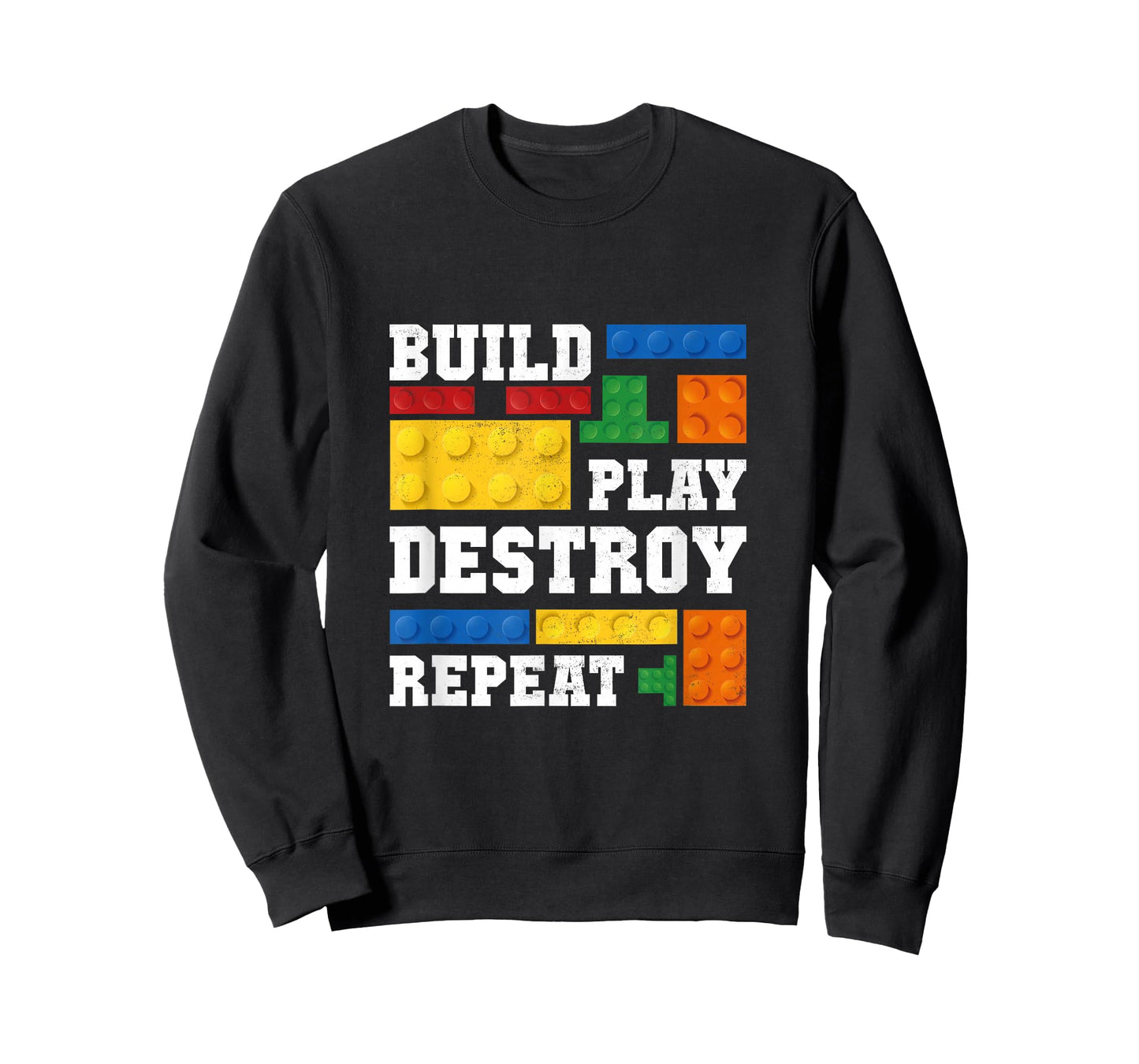 Build Play Destroy Repeat Brick Master Builder Kid Boy Girls T-Shirt