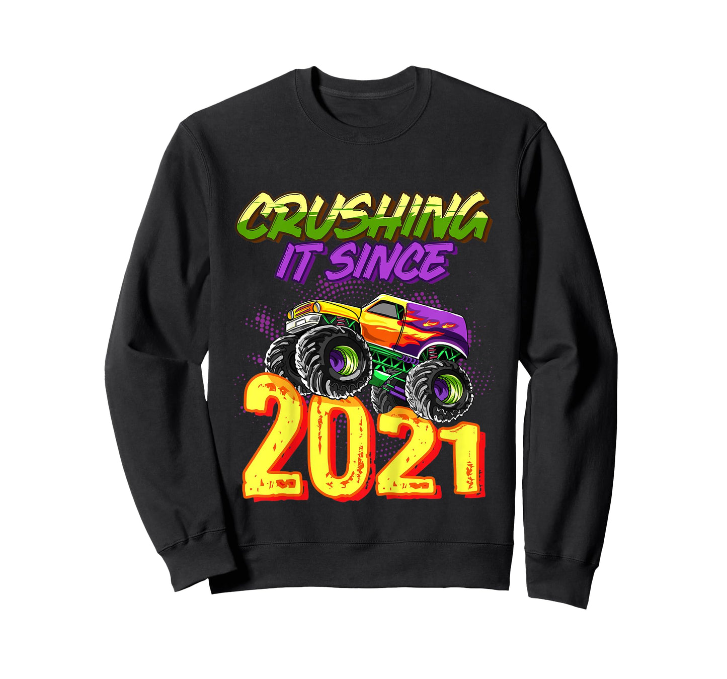 Kids Monster Truck Crushing It Since 2021 Kids Birthday Party T-Shirt