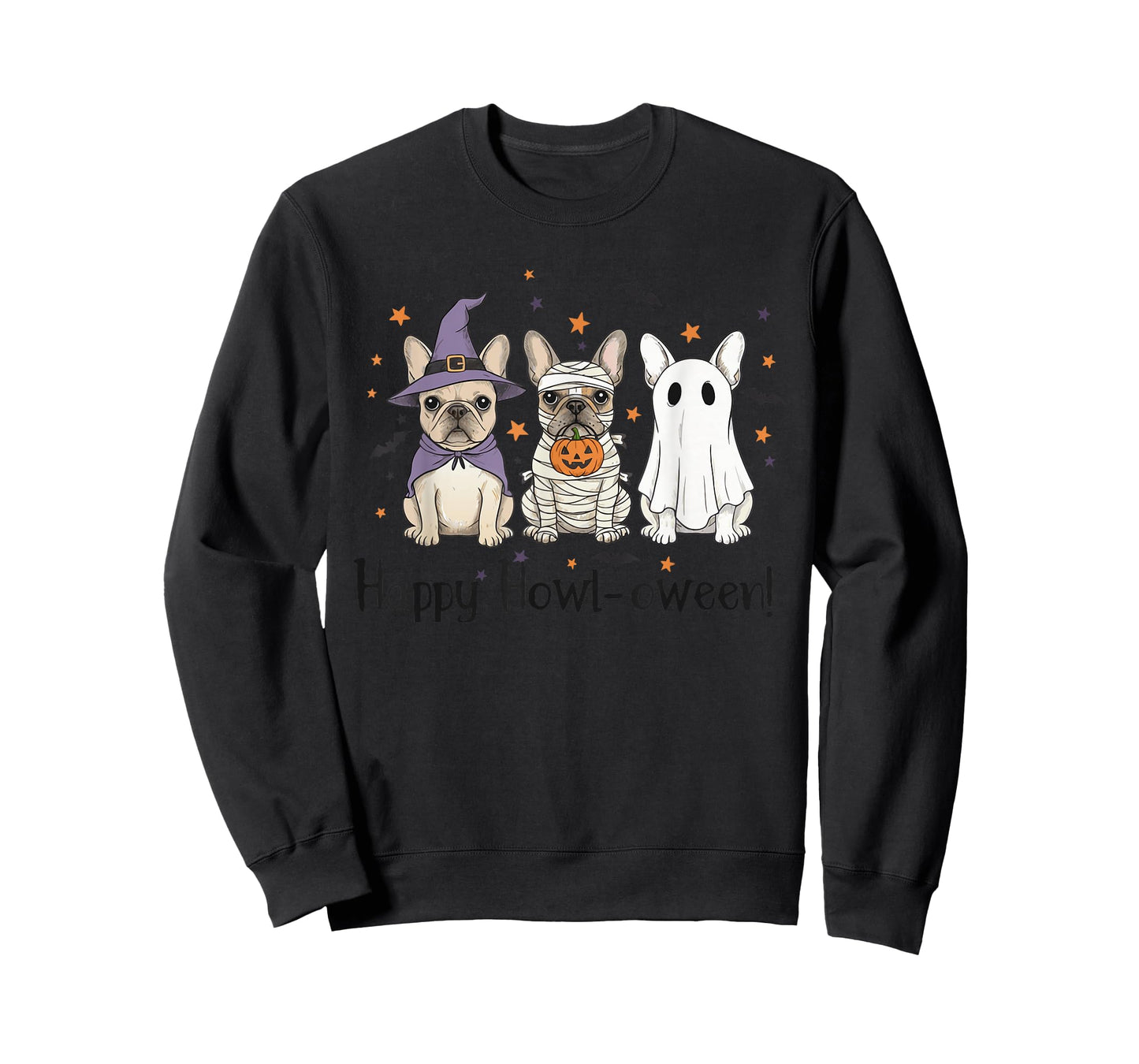 French Bulldog Halloween Happy Howl-oween Witch Mummy Ghost T-Shirt