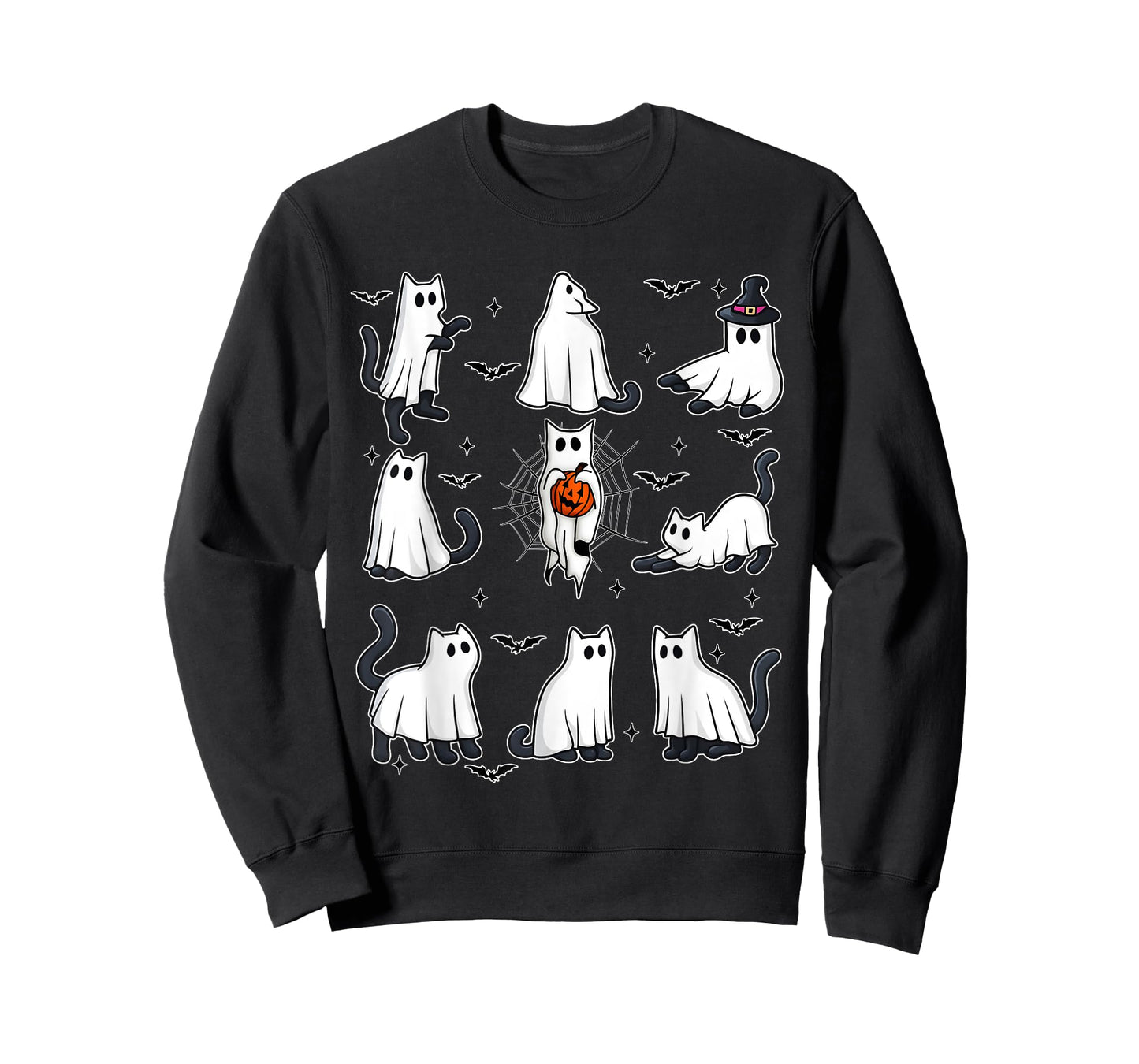 Cute Boo Black Cat Halloween Costumes Women Girl T-Shirt