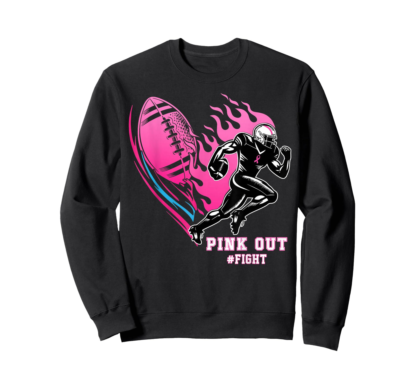 Football Pink Out Team Breast Cancer Awareness Month Womens T-Shirt
