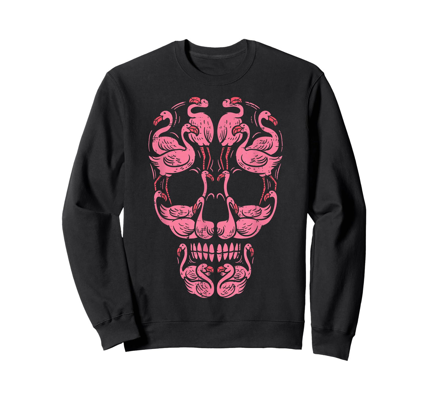 Pink Flamingo Skull Breast Cancer Awareness Halloween Women T-Shirt