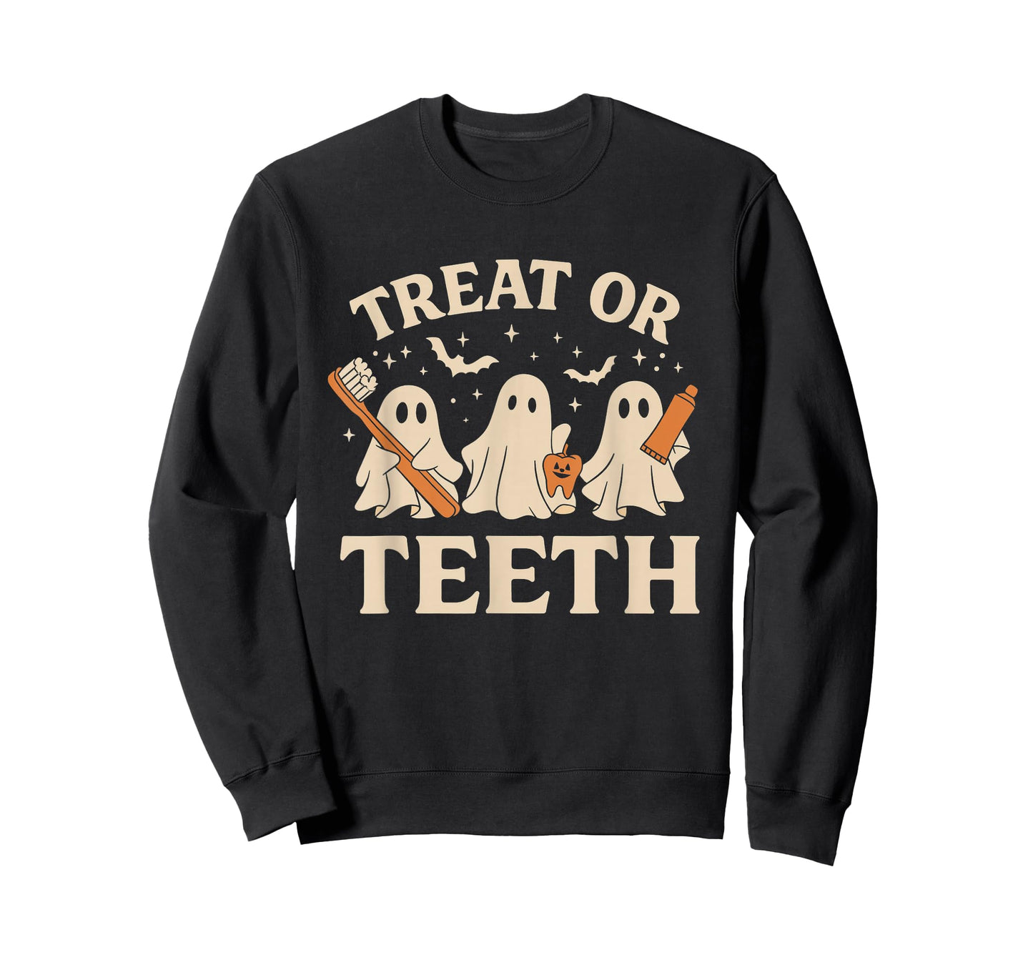Trick Or Teeth Funny Dental Halloween Dentist Crew Costume T-Shirt