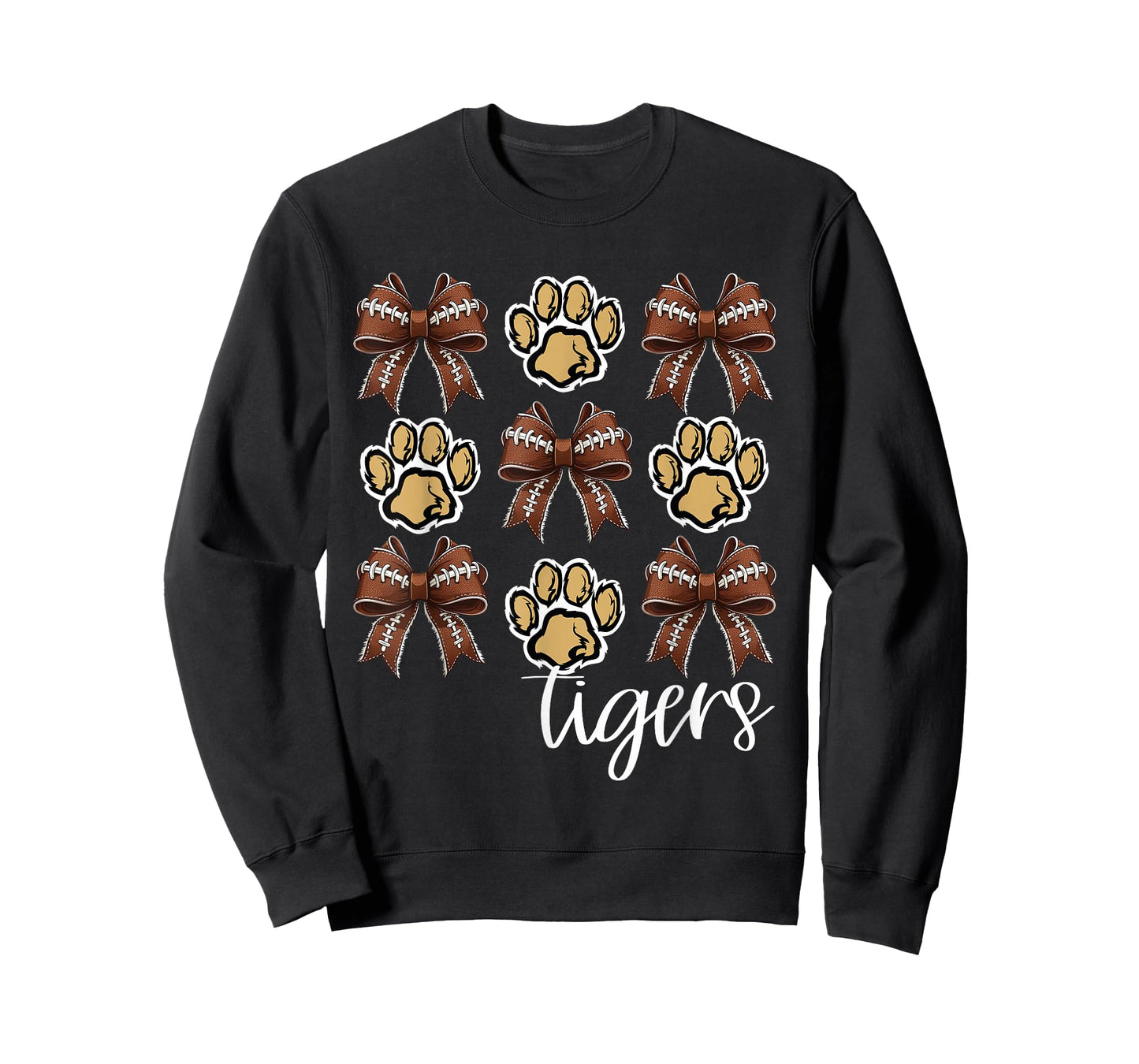 Tigers Football Mom Coquette Bows Game Day Gold Tigers T-Shirt