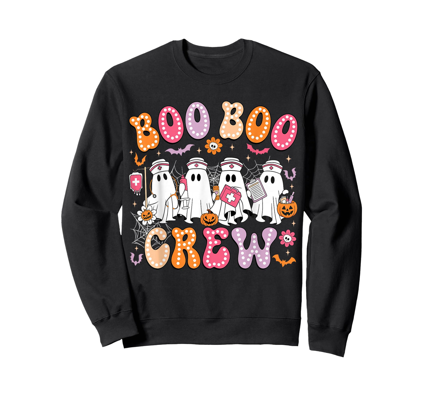 Groovy Boo Boo Crew Nurse Funny Ghost Women Halloween Nurse T-Shirt