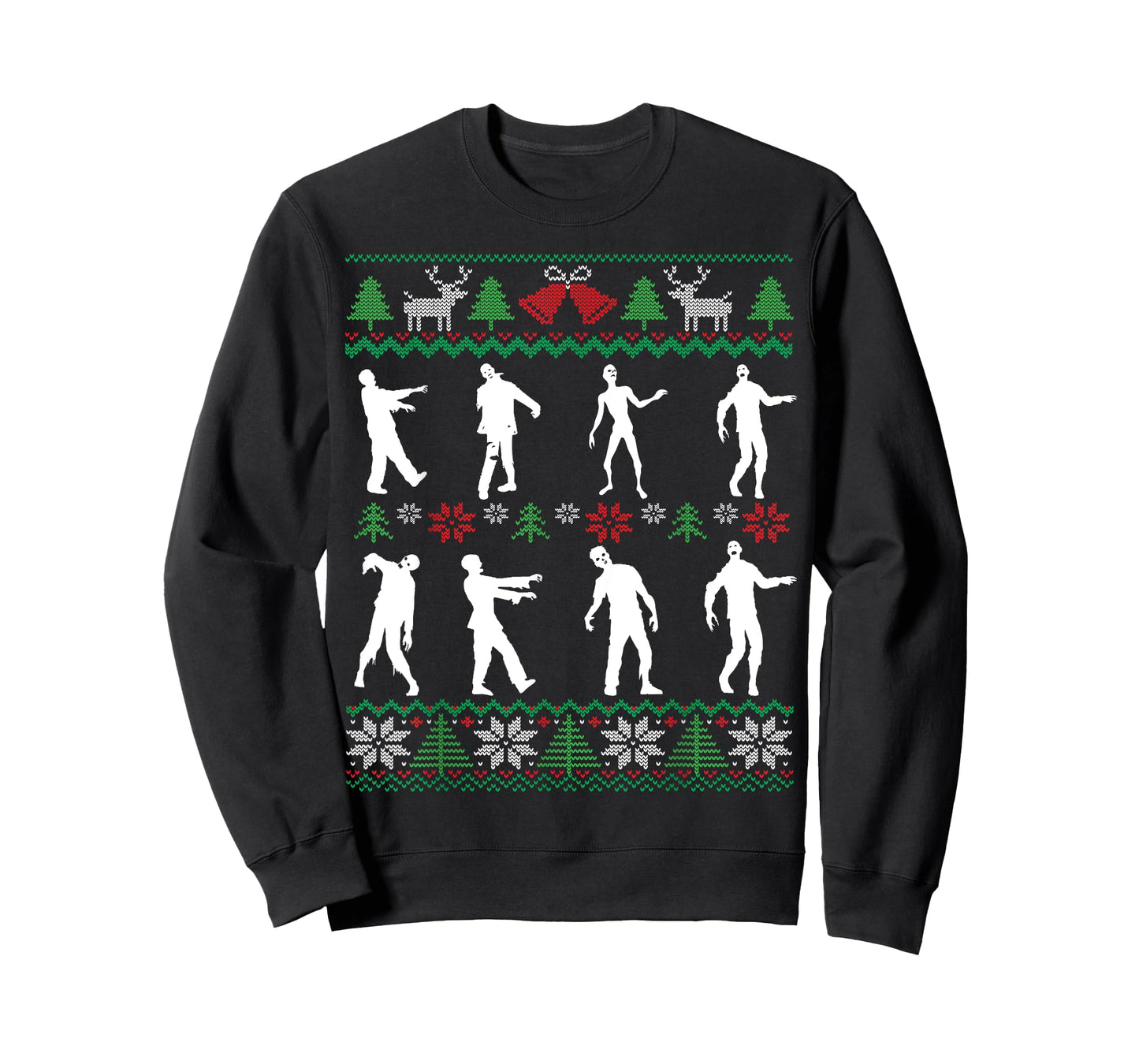 Walking Zombies Funny Zombie Movie Lover Ugly Christmas T-Shirt