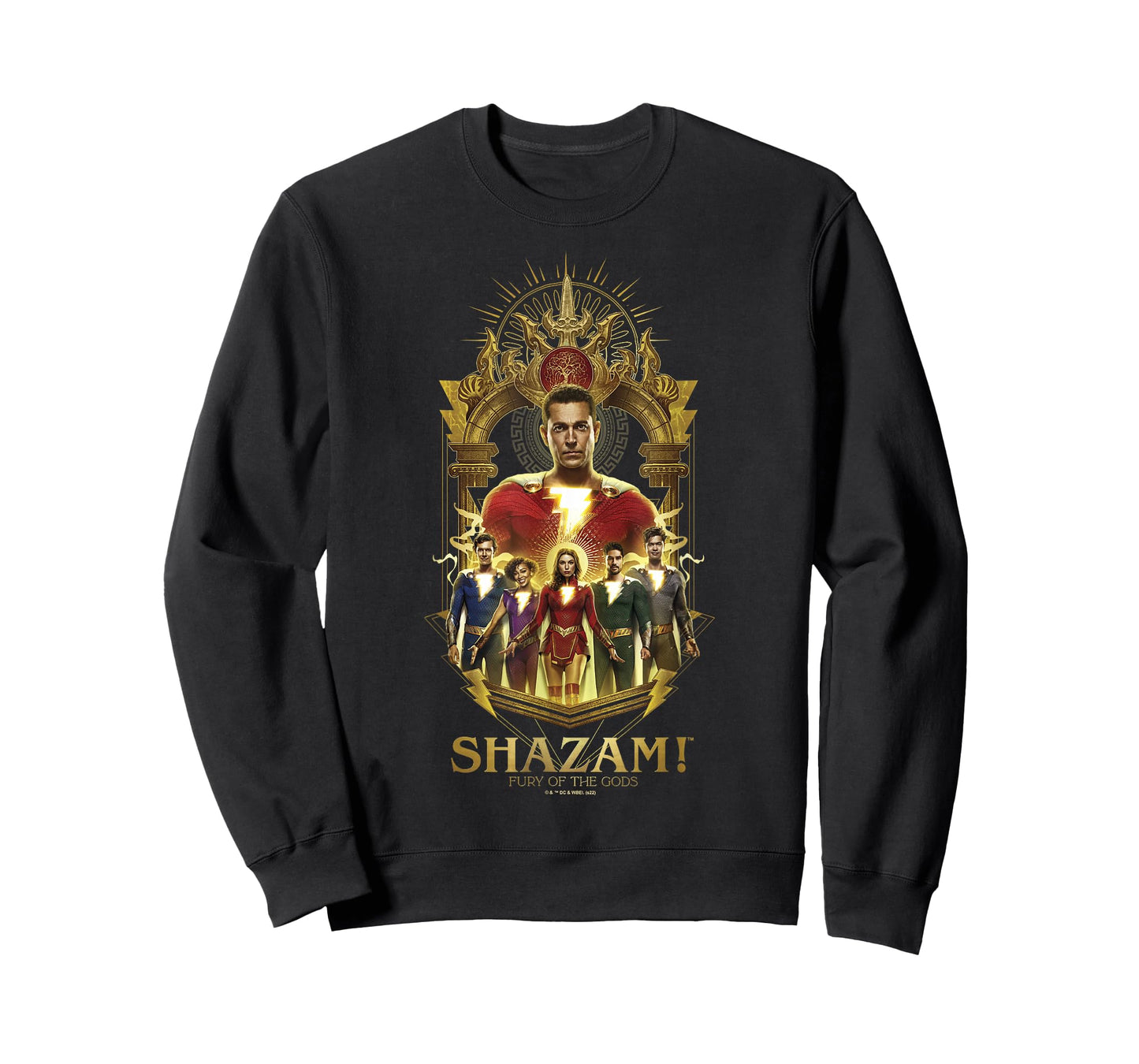 Shazam! Fury of the Gods Gold Champion Arched Family Group T-Shirt