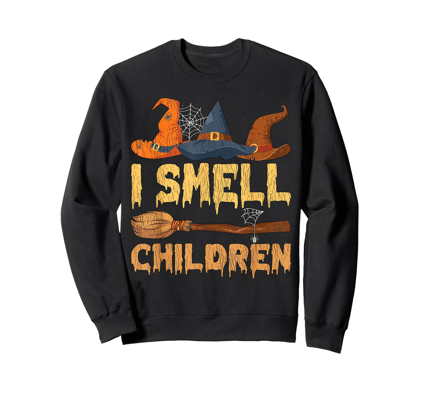 Vintage I Smell Children Hocus Pocus Witch Broom Halloween T-Shirt