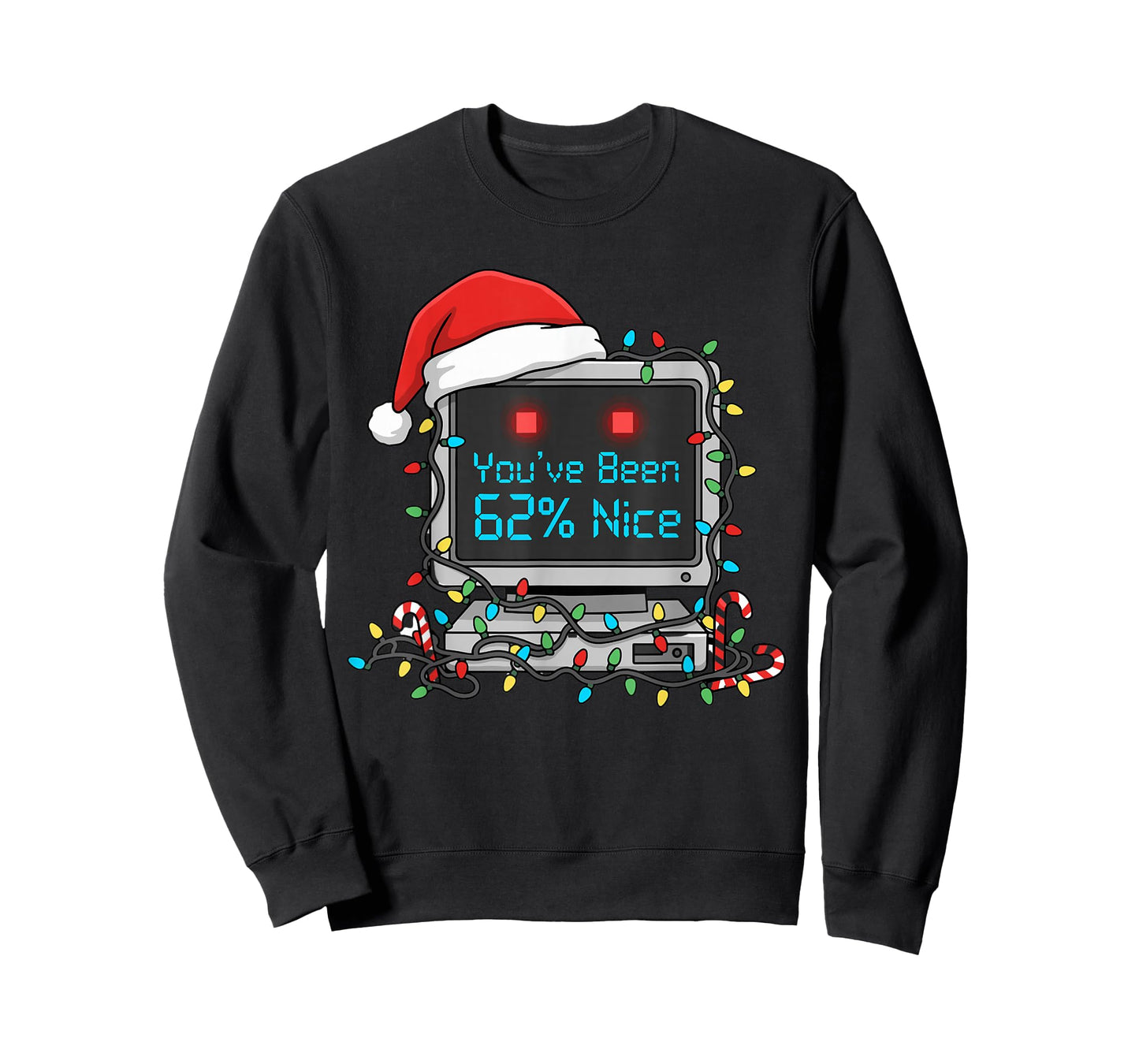 AI Santa Claus Rating 62% Nice Funny Christmas Geek Shirt T-Shirt