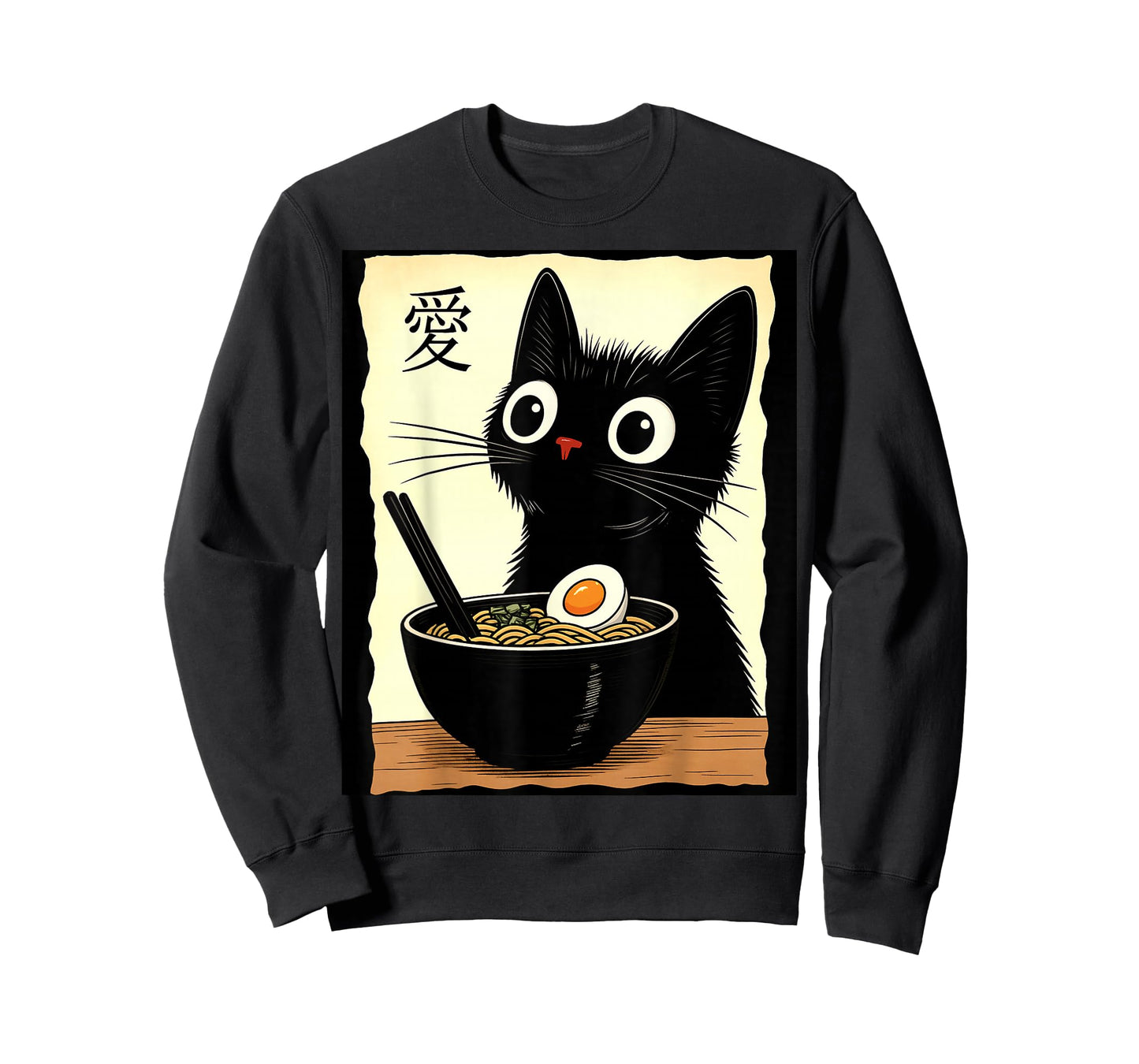 Kawaii Cat Eating Ramen Noodles Funny Anime Gift Girls Teens T-Shirt