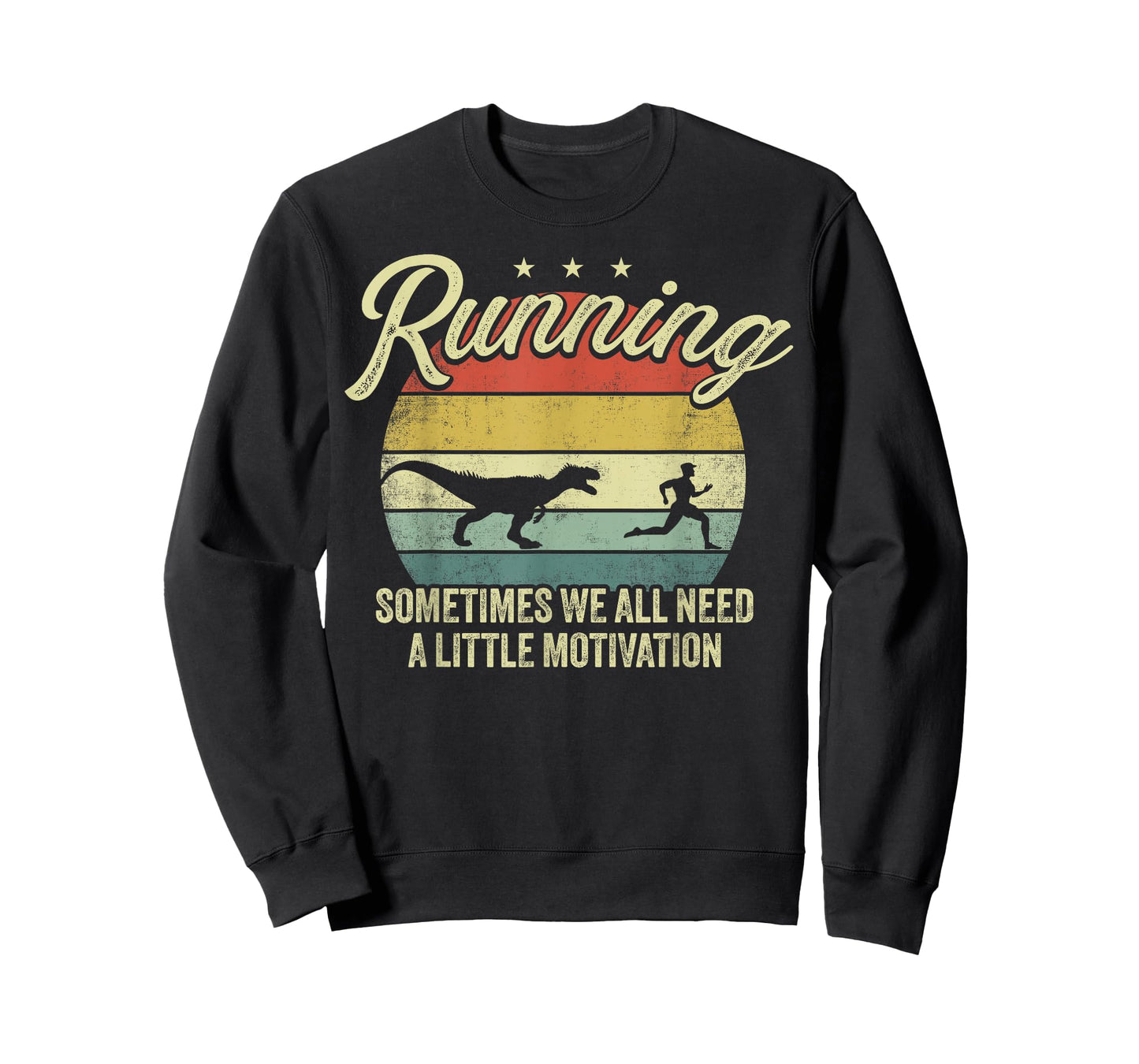 Retro Running Motivation Raptor Chase Funny Dinosaur T-Shirt