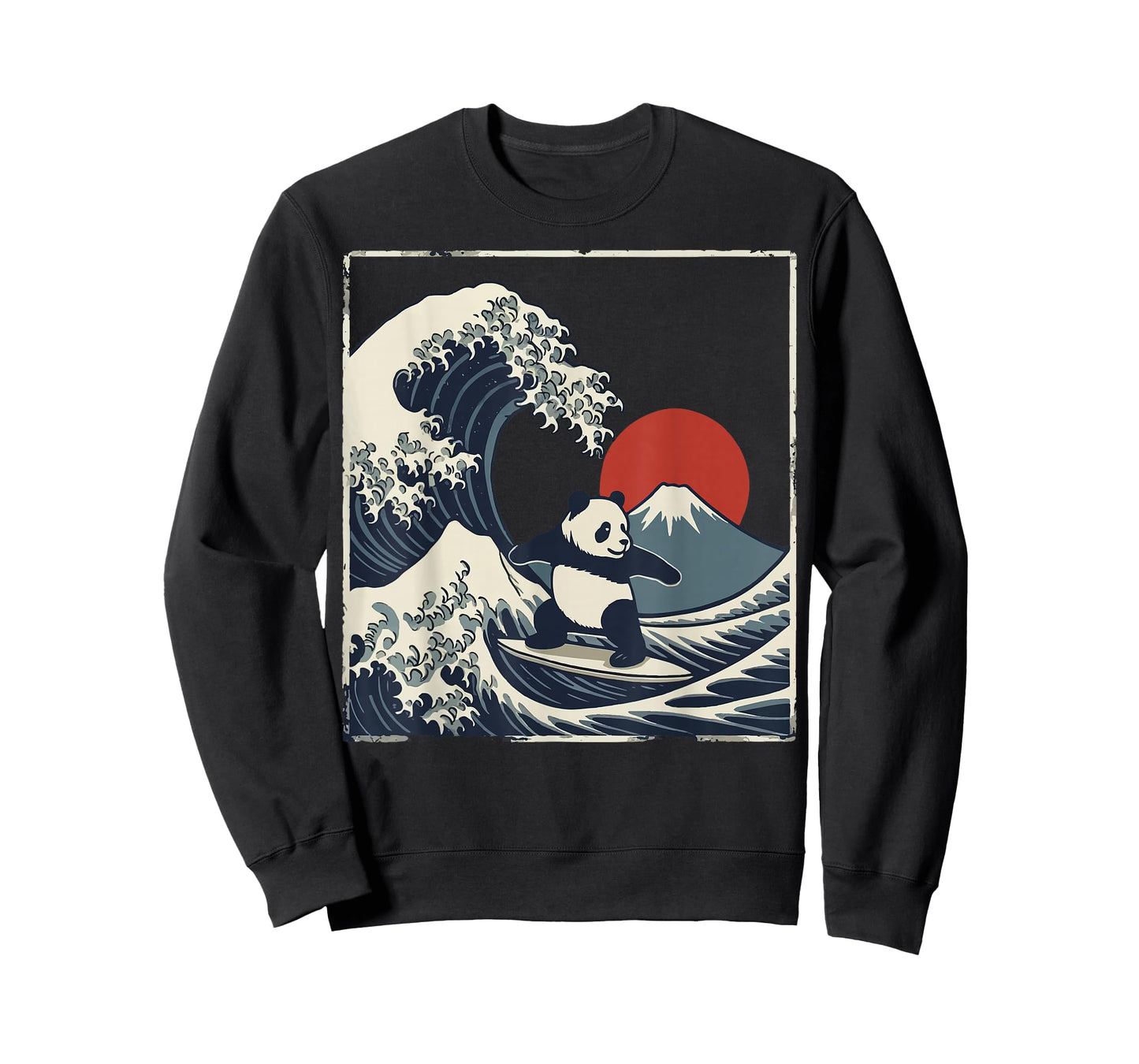 Panda Surfing Japanese Wave Great Wave T-Shirt