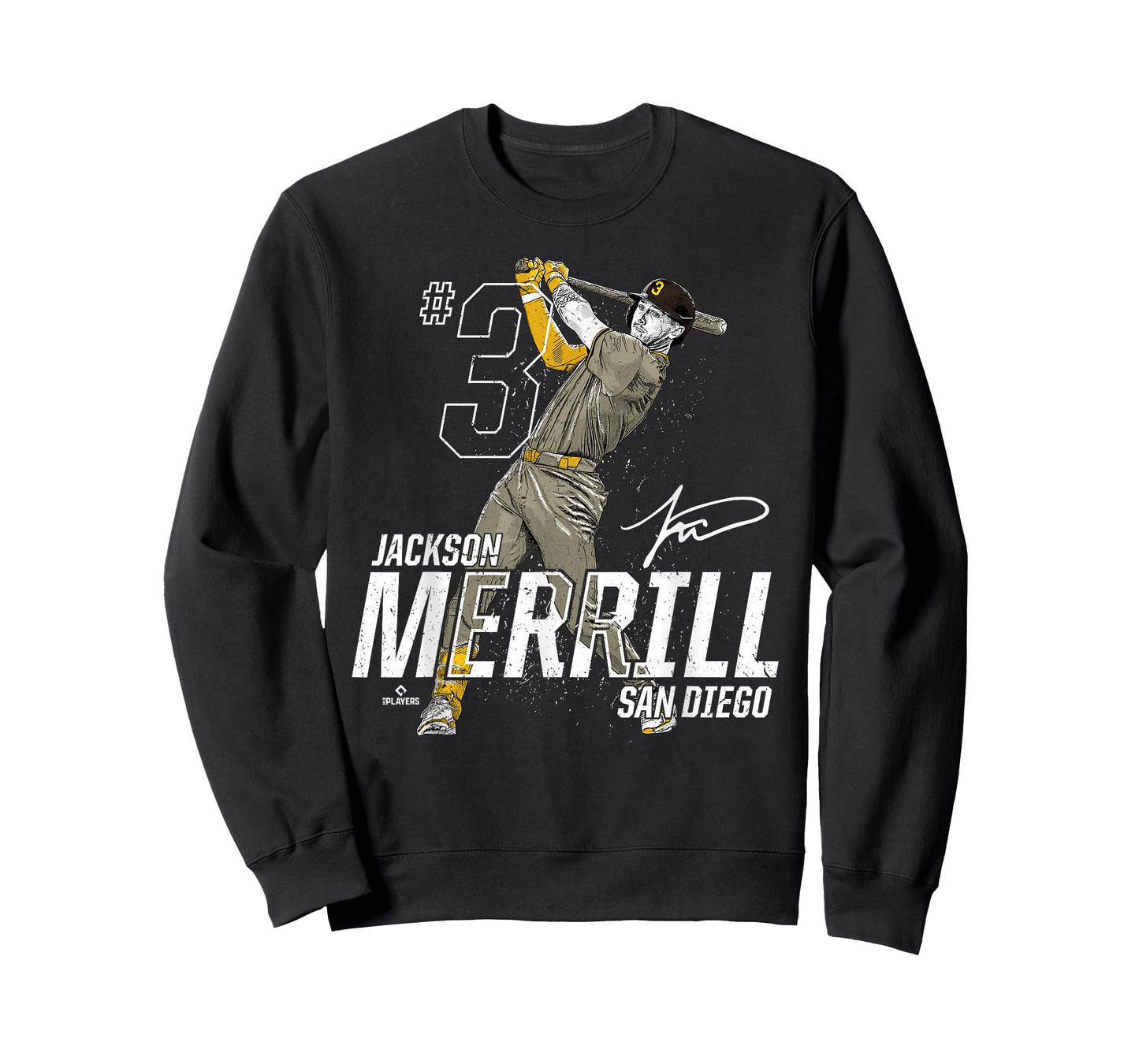 Dynamic Pose Jackson Merrill San Diego Baseball MLBPA T-Shirt