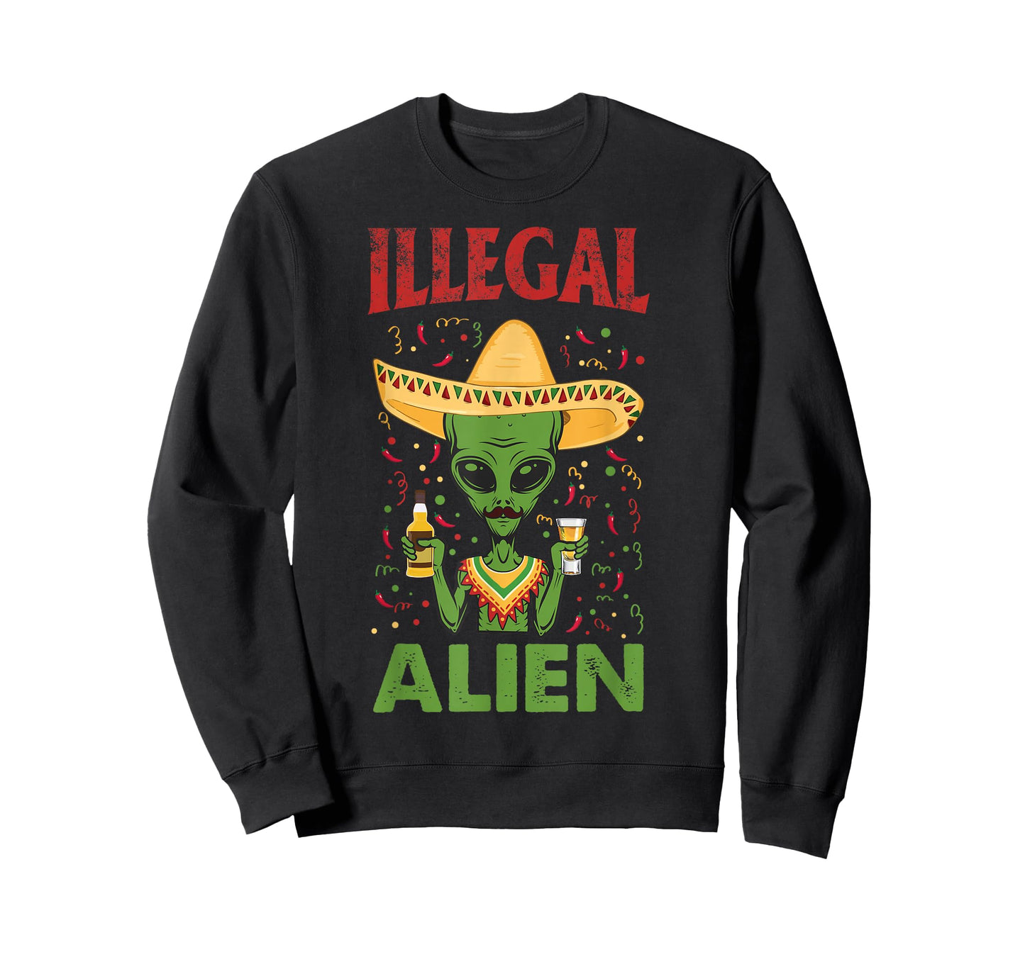 Funny Cinco De Mayo Illegal Alien Drinking T-Shirt