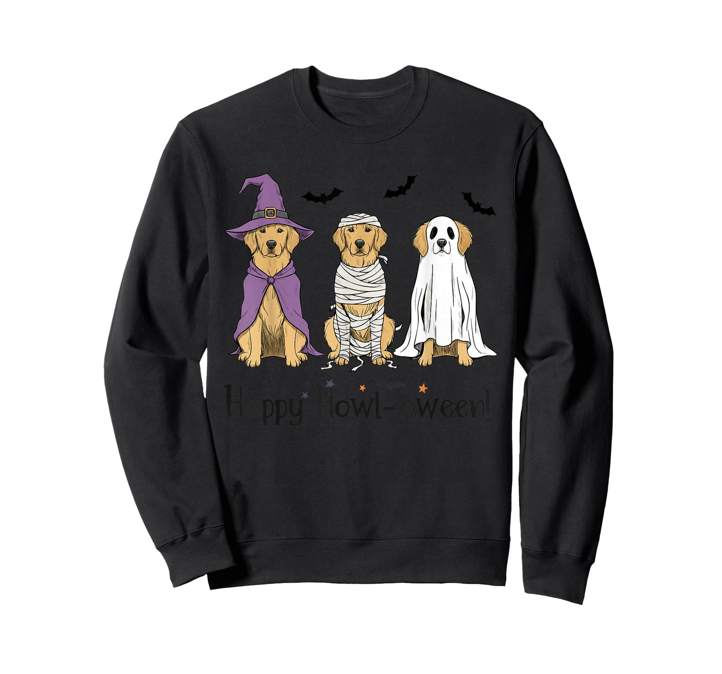 Golden Retriever Halloween Witch Mummy Ghost T-Shirt
