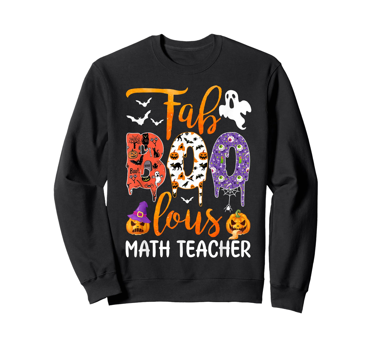 Fab Boo Lous Math Teacher Boo Ghost Halloween Math Teacher T-Shirt