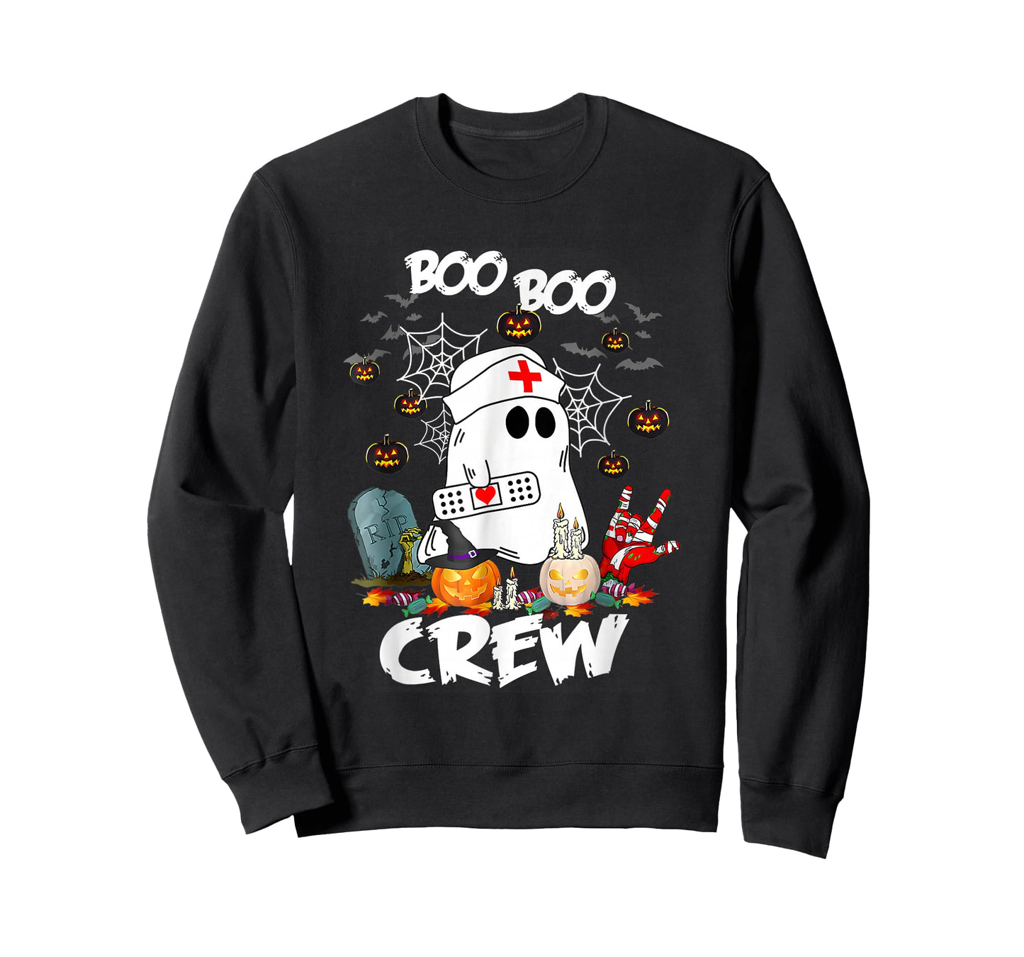 Boo Boo Crew Ghost Nurse Retro Halloween Nursing T-Shirt