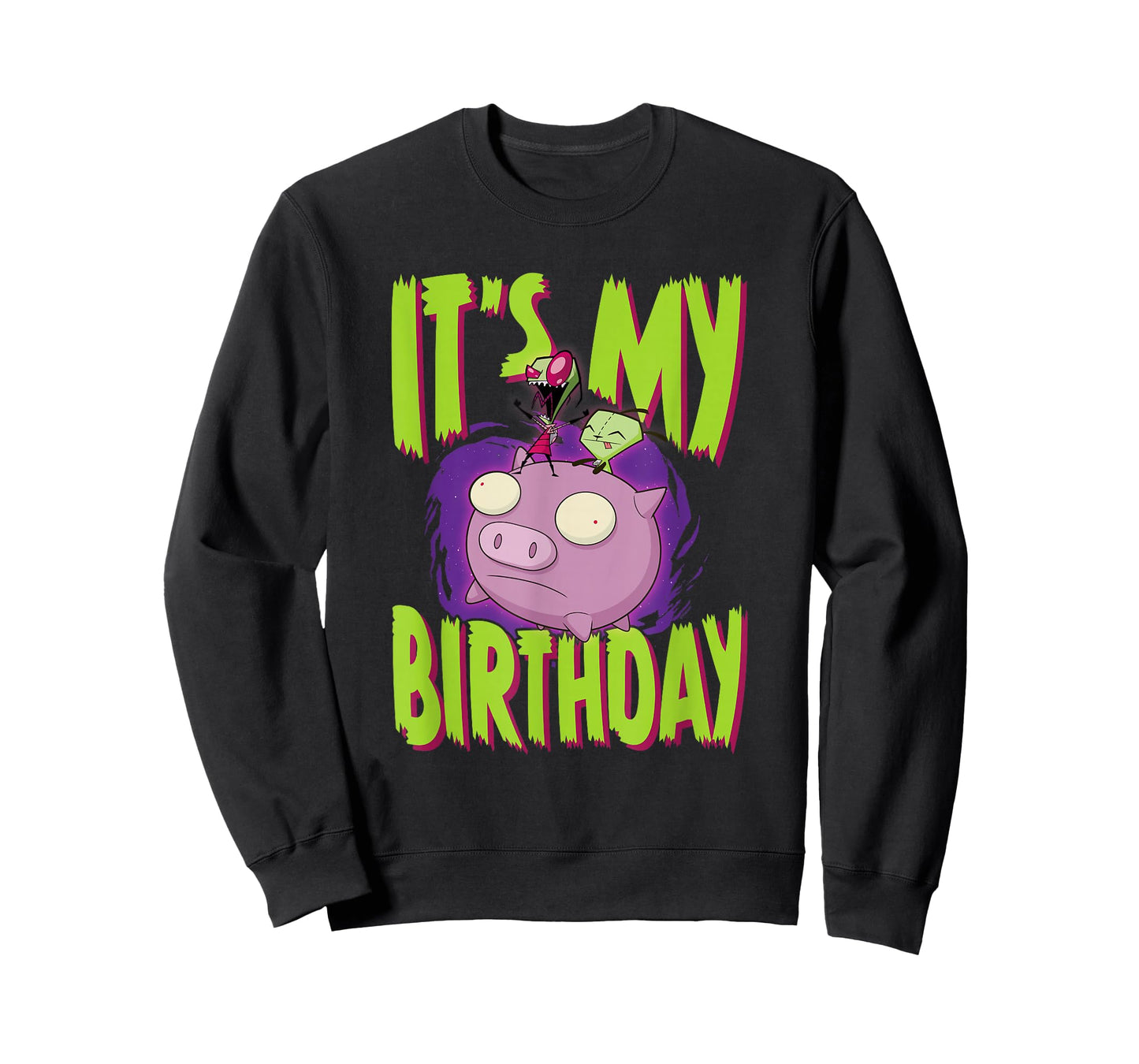 Invader Zim It's My Birthday Zim & Gir Riding Pig T-Shirt