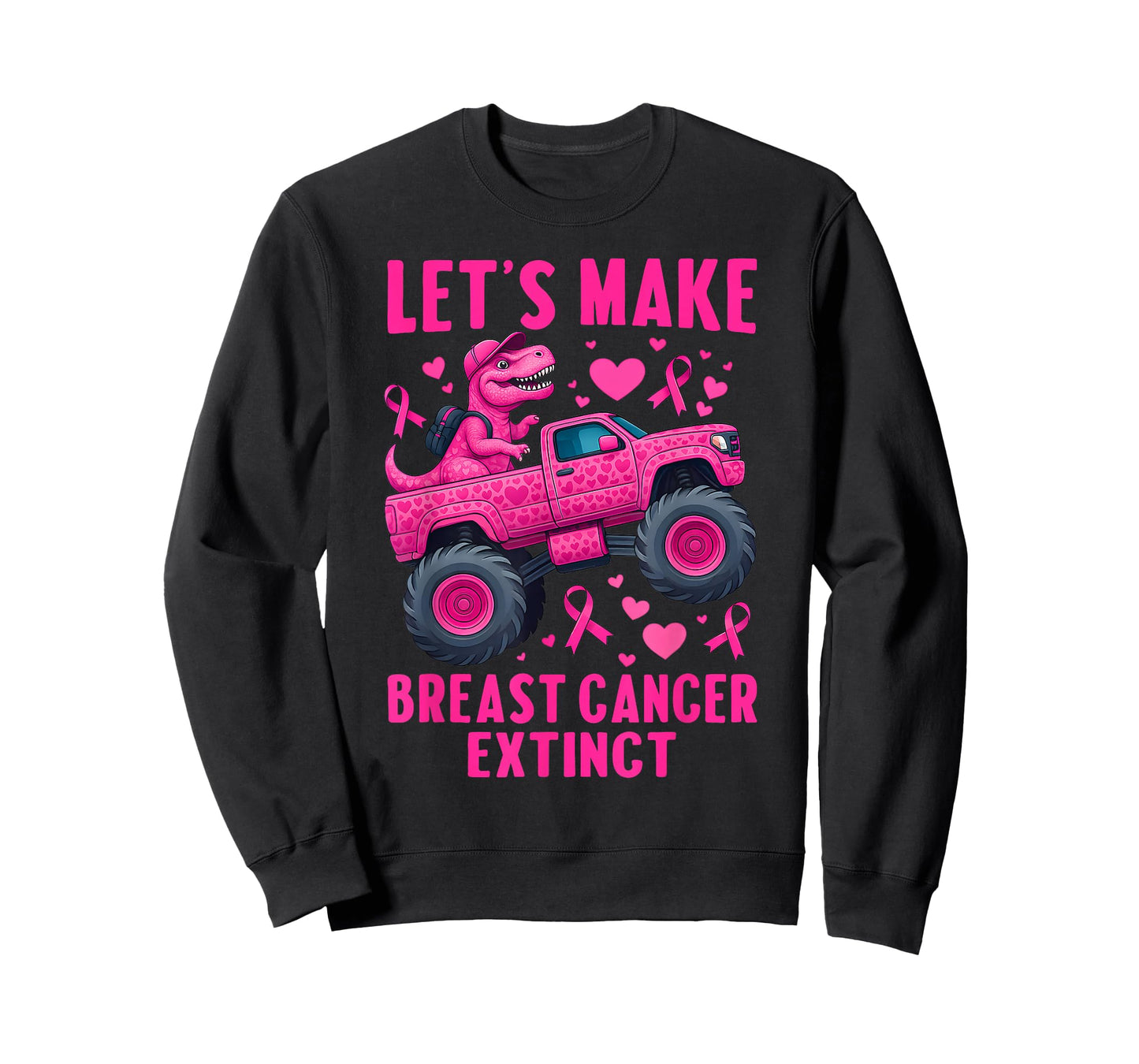 Lets Make Breast Cancer Extinct Pink Dinosaur Kids Boys Girl T-Shirt