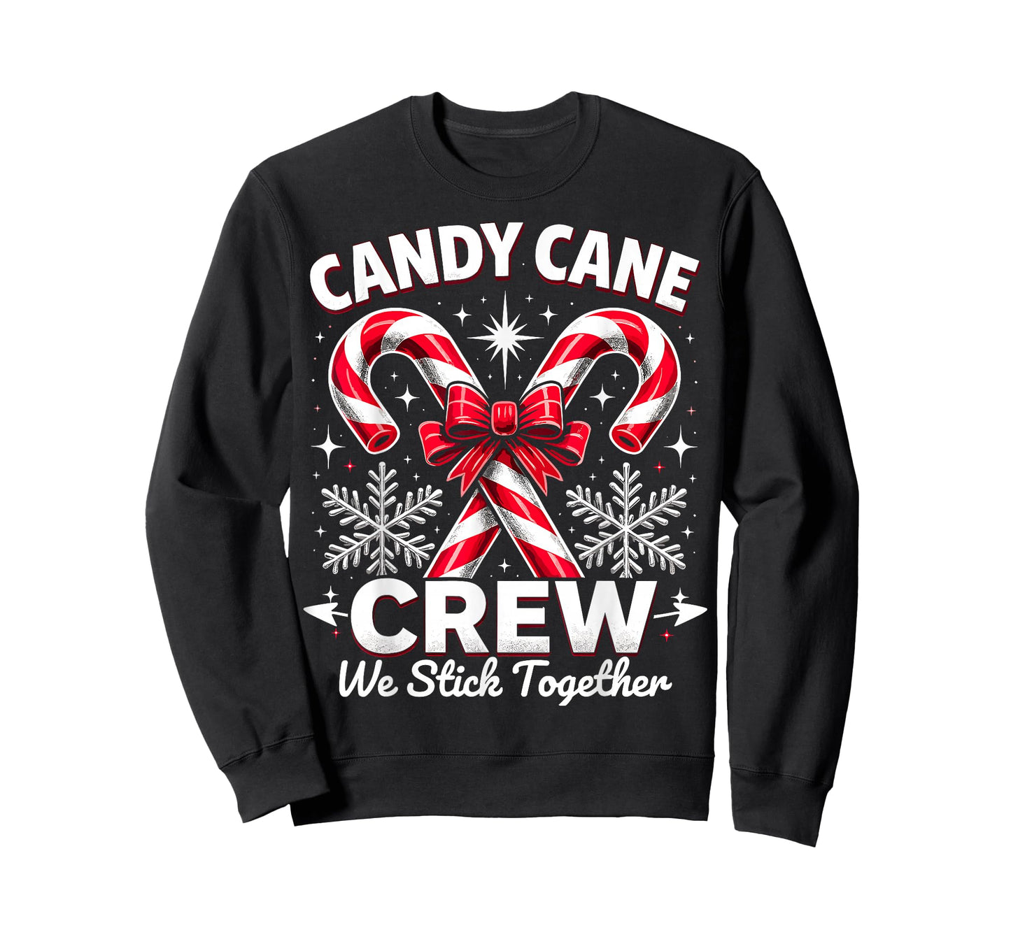 Candy Cane Crew We Stick Together Christmas Costume Xmas T-Shirt