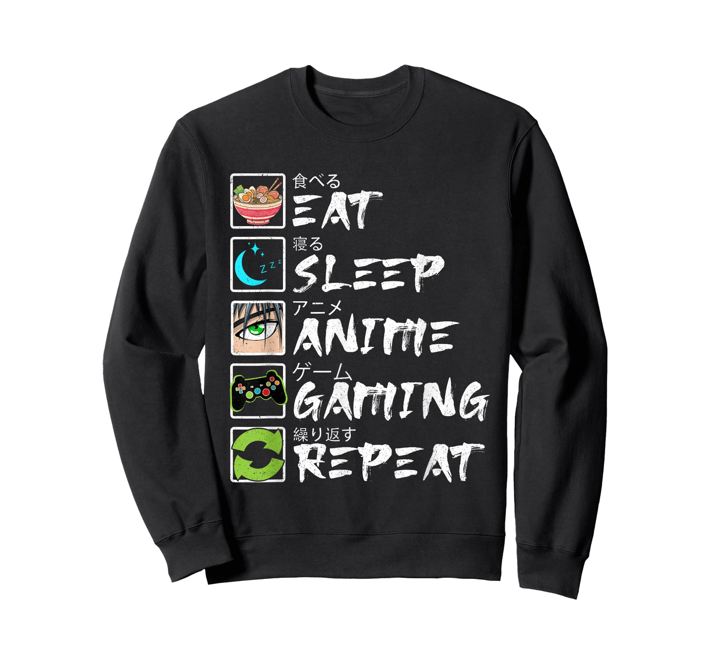 Eat Sleep Anime Gaming Repeat Gamer Men Teen Boy Gifts Anime T-Shirt
