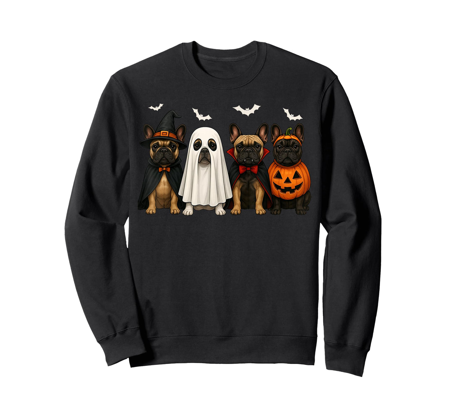 French Bulldog Ghost Dogs Halloween Costume Men Women Kids T-Shirt