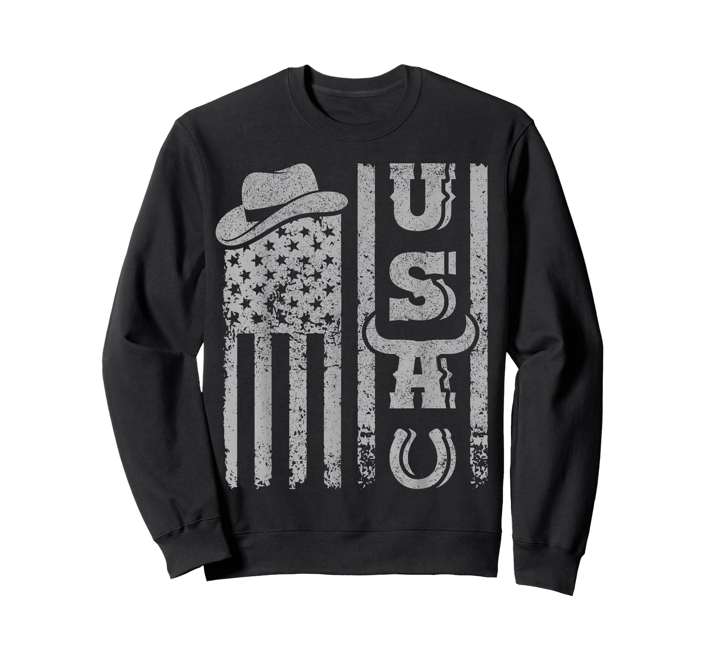 Western American Flag Cowboy Men Teen Boys Kids Southern USA T-Shirt