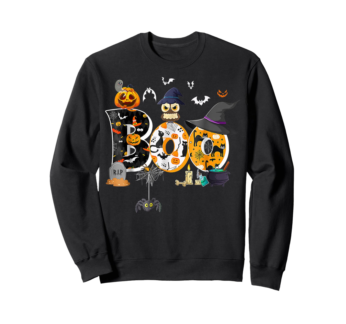 Boo Creepy Owl Pumpkin Ghost Funny Halloween Costume T-Shirt