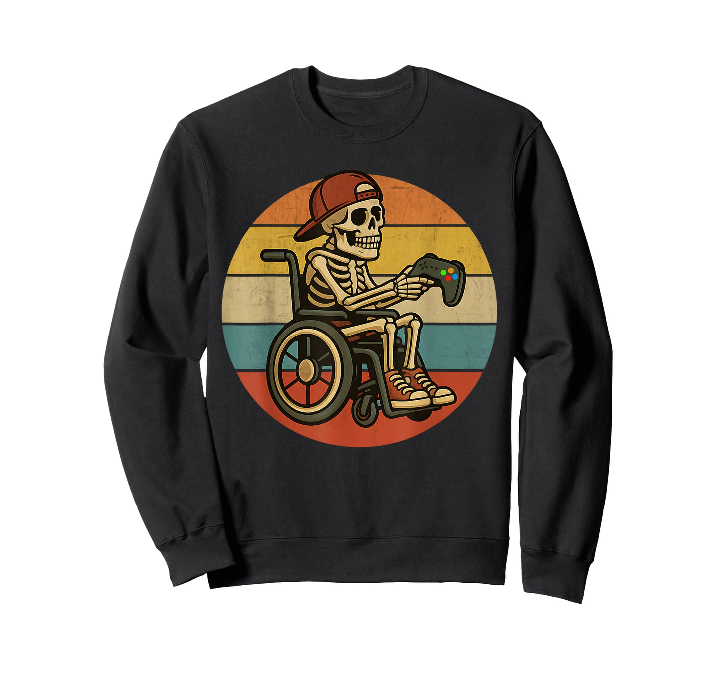 Wheelchair Gaming Skeleton Gamer Disabled Handicap Boys Kids T-Shirt