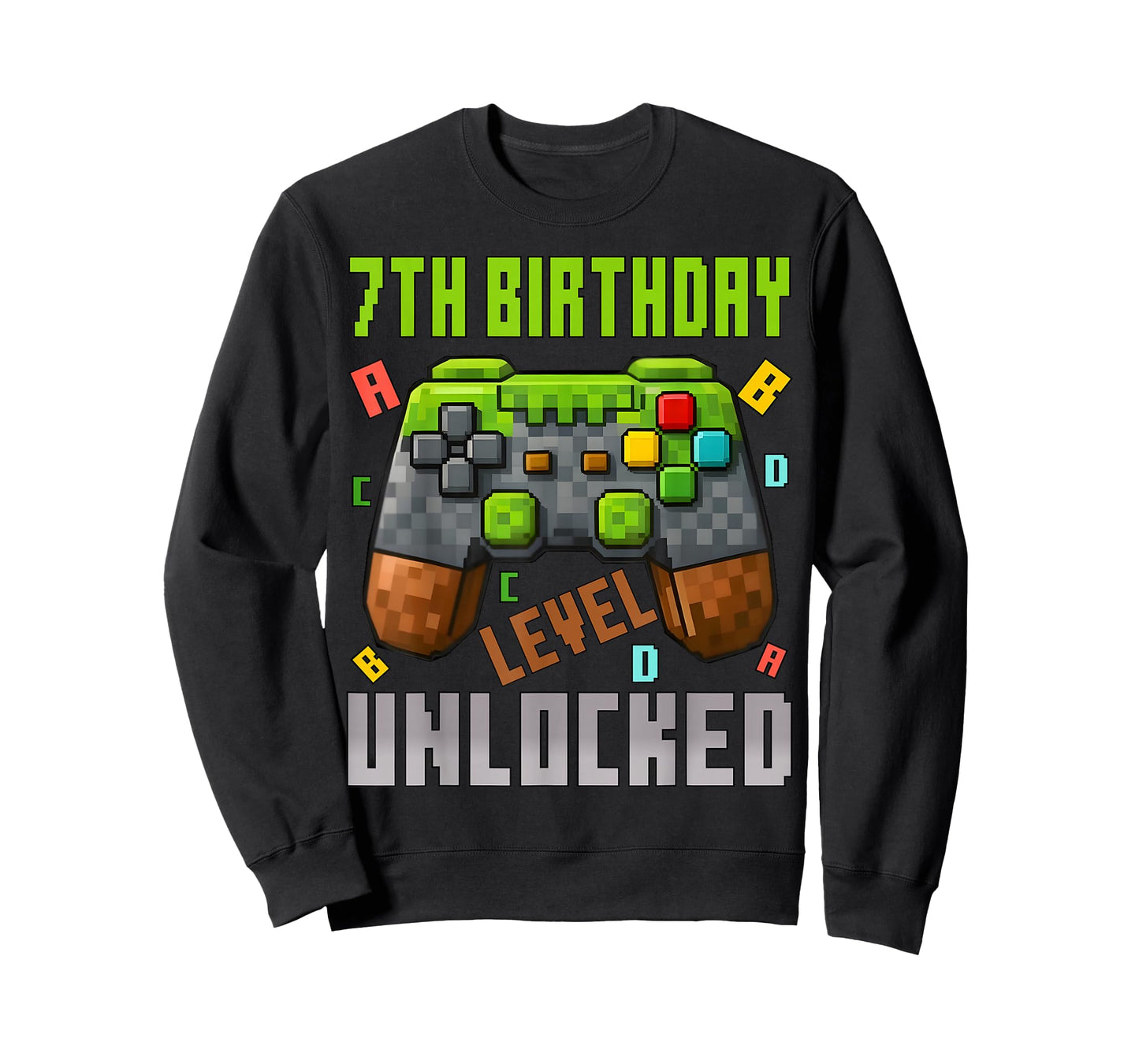 7th Birthday Boy Level 7 Unlocked Birthday Boy 7 Years Old T-Shirt