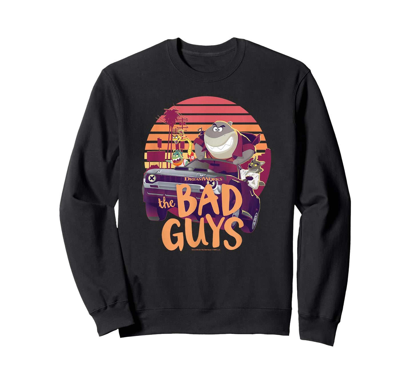 The Bad Guys Group Getaway Car Sunset Poster T-Shirt