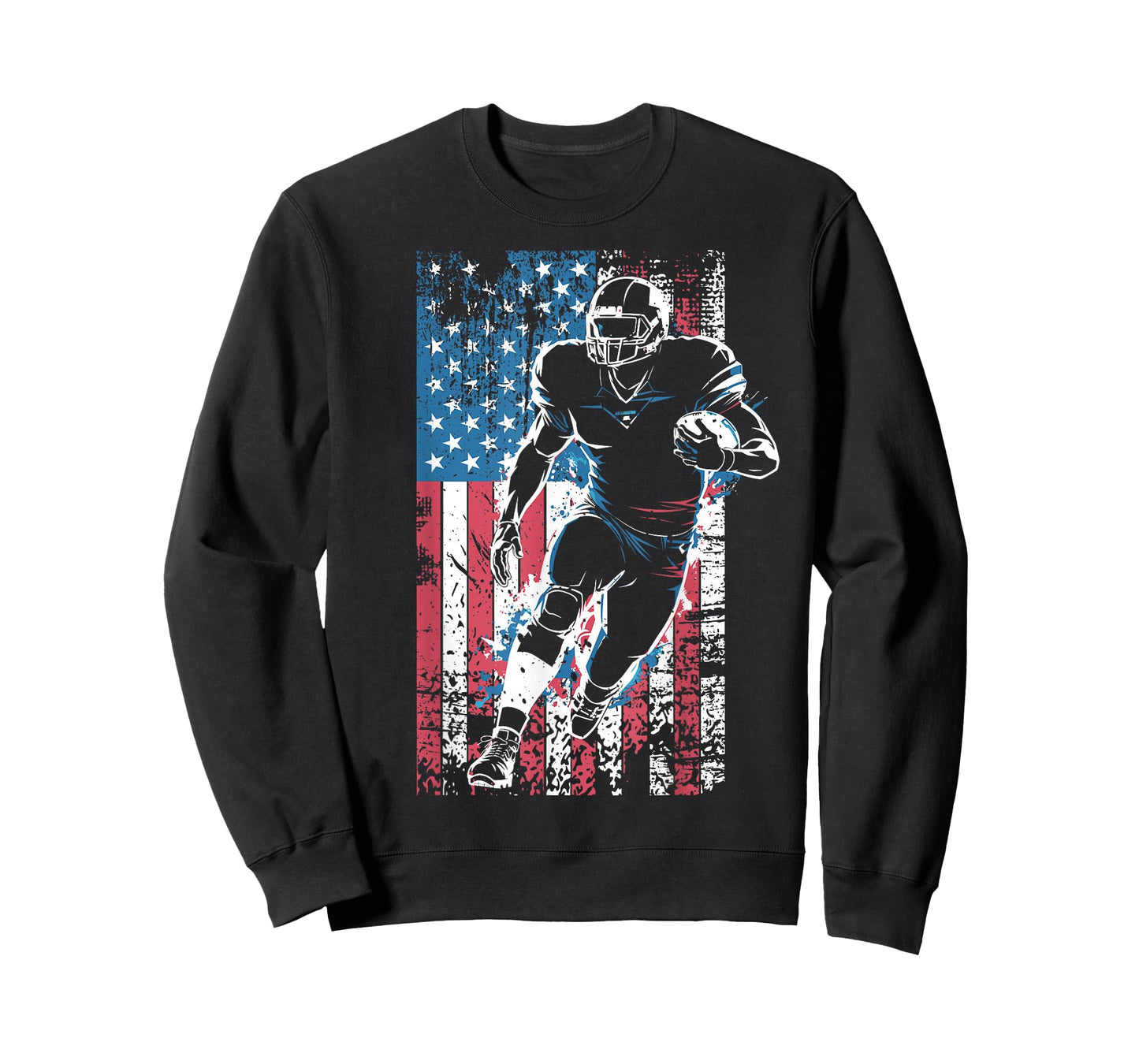 American Flag Football Player Patriotic Sports Design T-Shirt