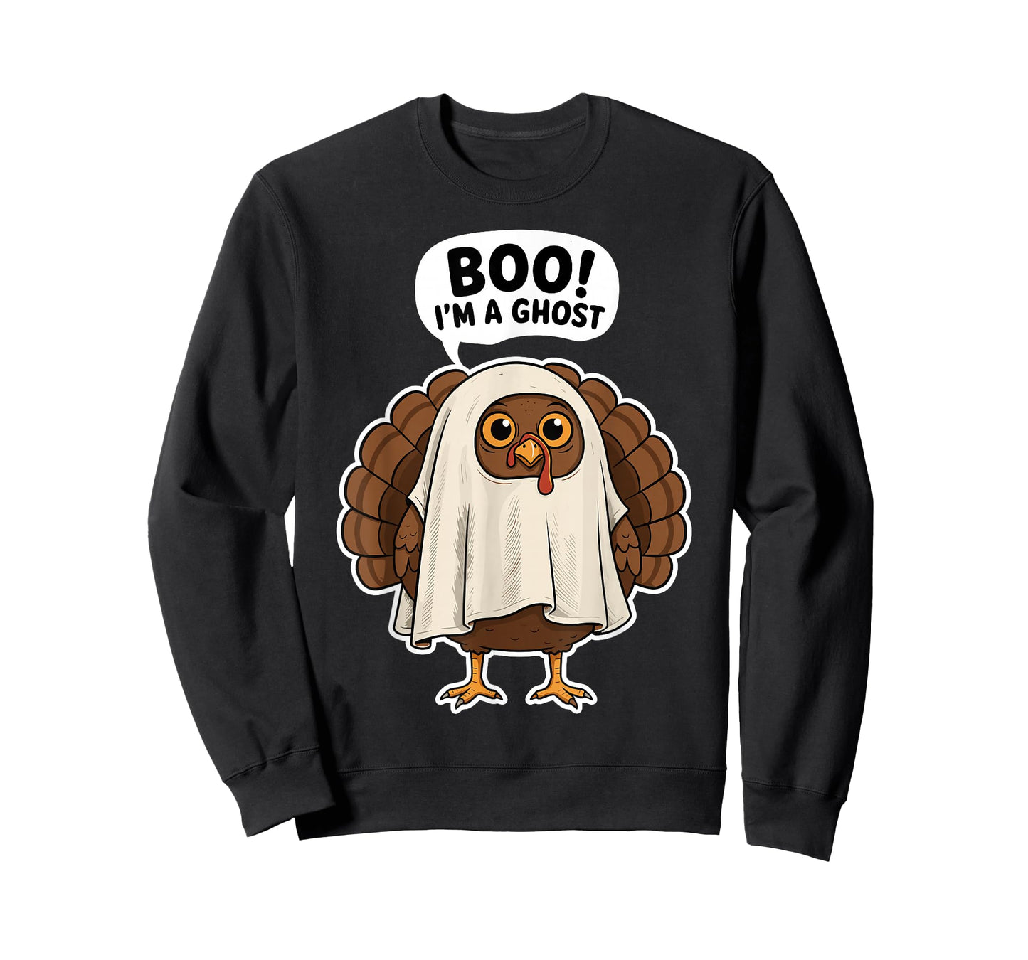 Thanksgiving Ghost Turkey Disguise Funny Halloween T-Shirt