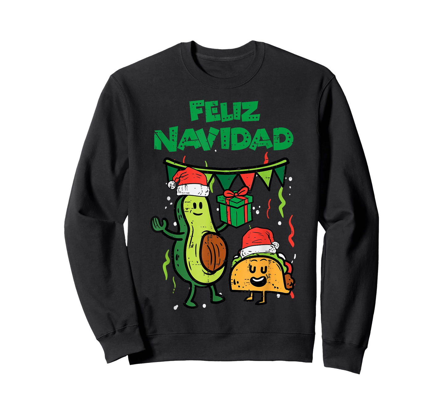 Feliz Navidad Avocado Tacos Mexican Christmas Men Women Kids T-Shirt