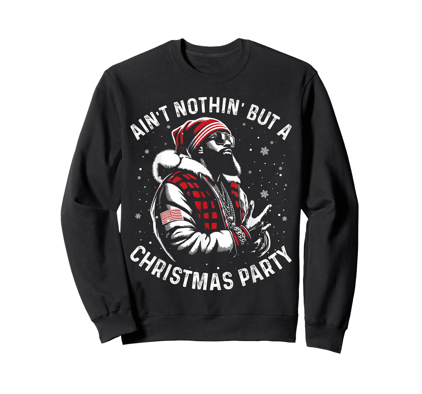 African American Santa Claus Christmas Pajama Men and Women T-Shirt
