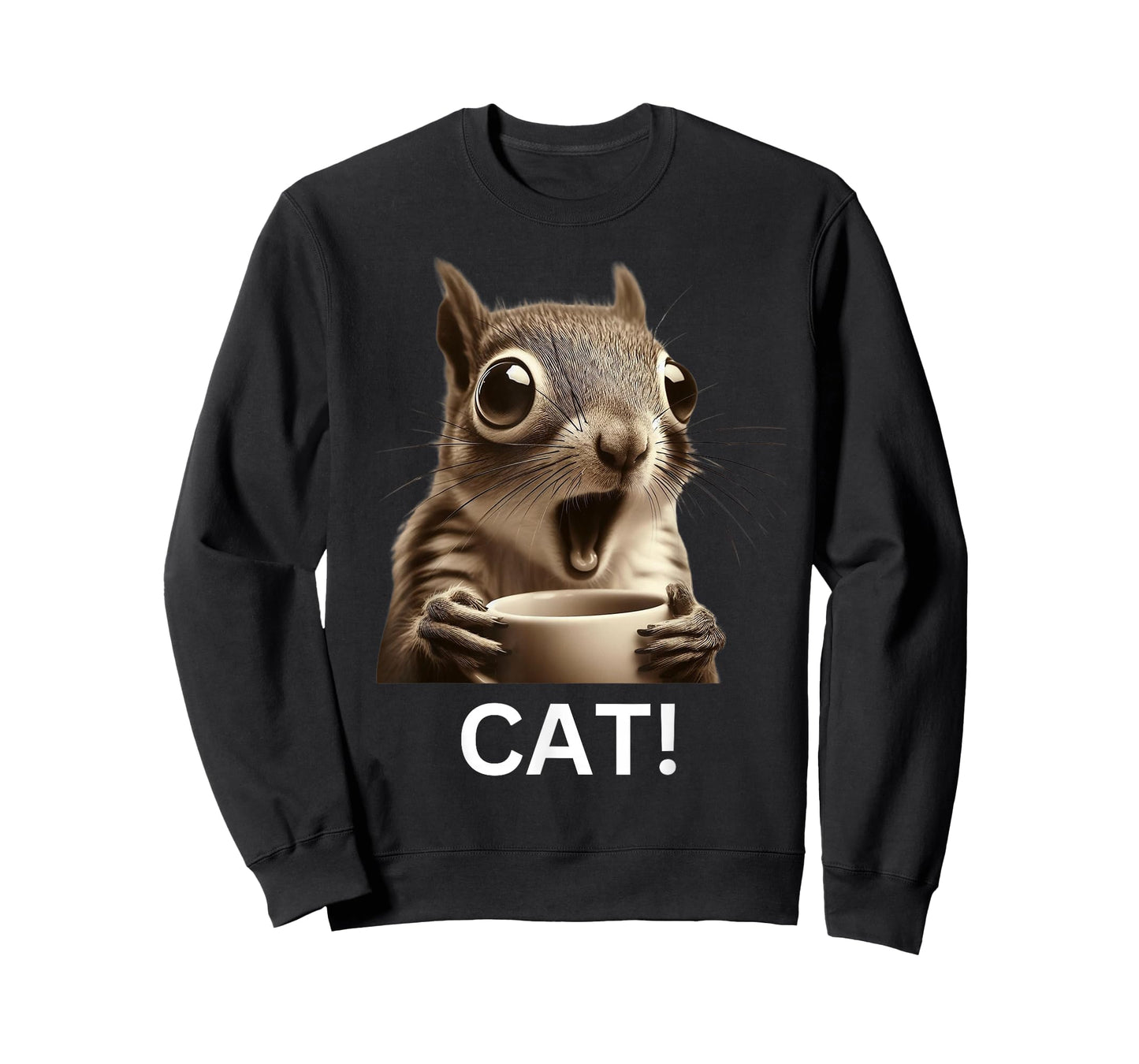 Oh Look Cat Surprised Coffee Squirrel funny humor T-Shirt