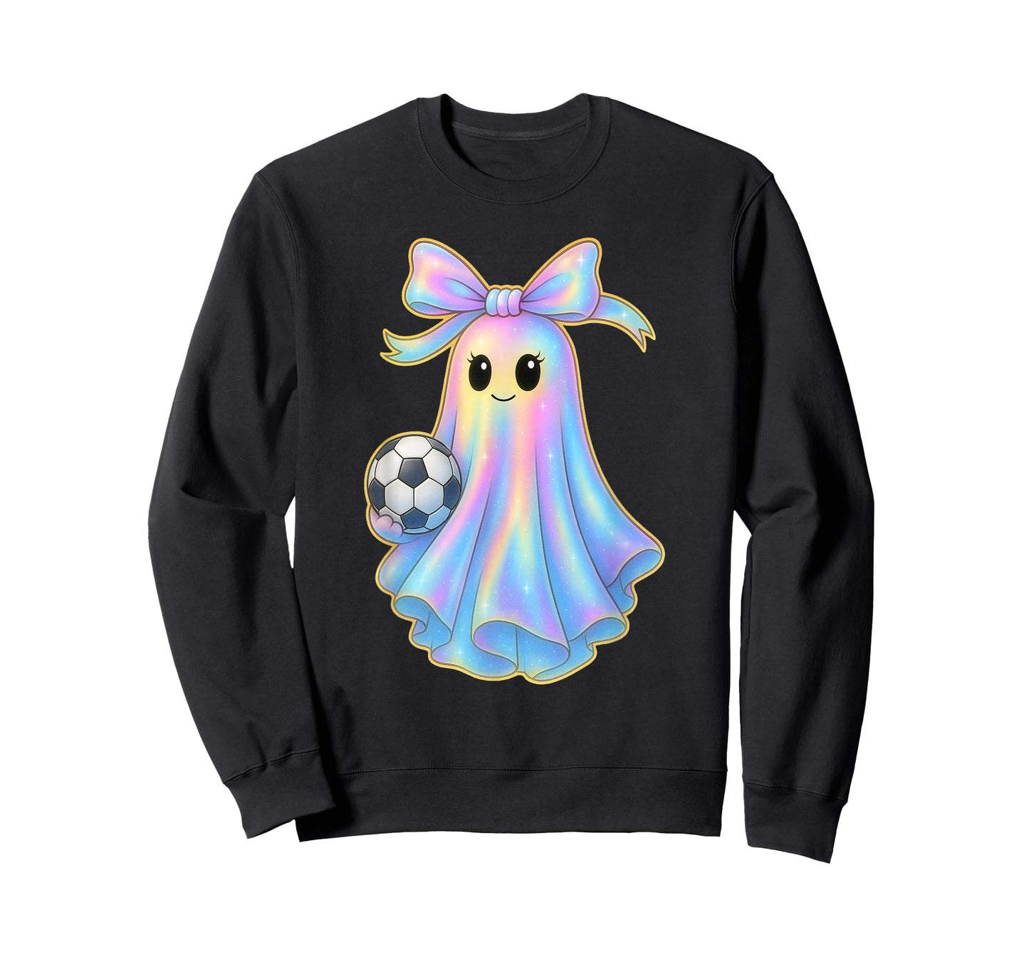 Cute Soccer Ghost Lover Pastel Halloween Coquette Bow T-Shirt