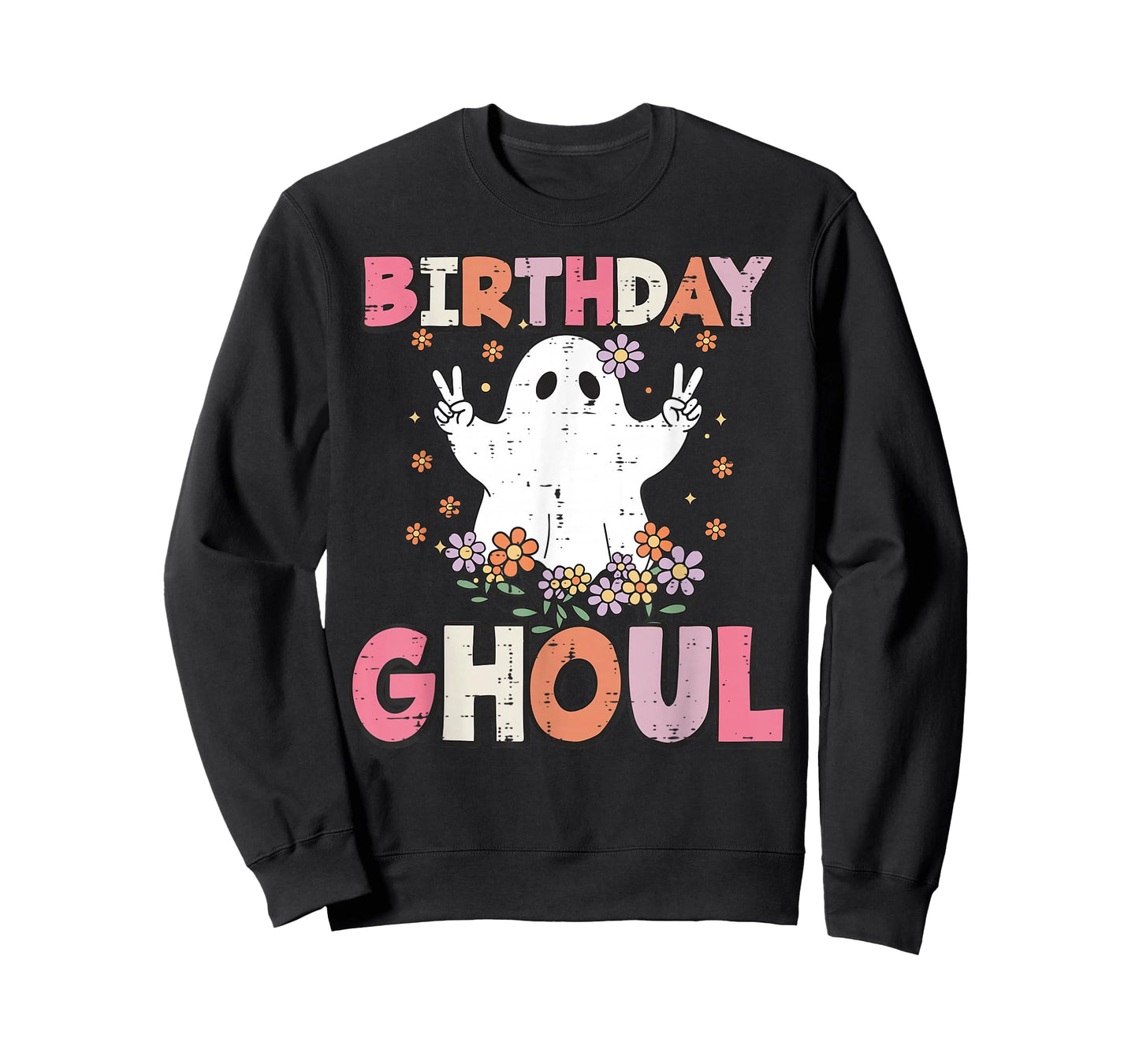 Halloween Birthday Ghoul Ghost Retro Costume Women Girls Kid T-Shirt