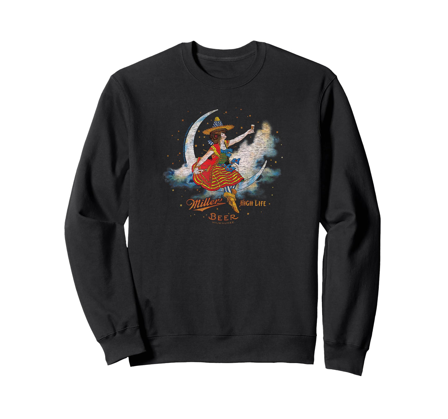 Miller High Life - Celestial Girl in The Moon Milwaukee Beer T-Shirt