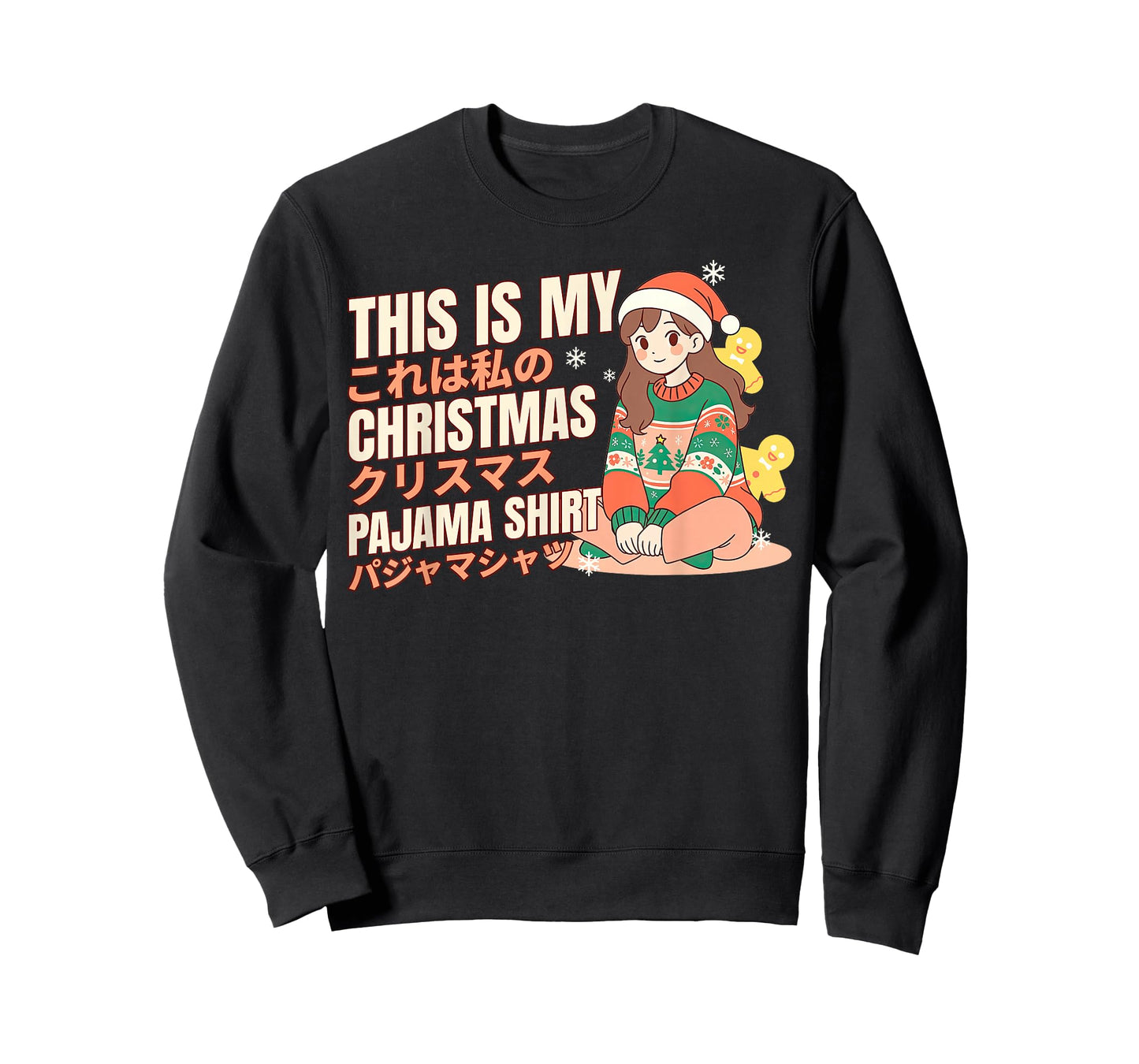 Christmas Pajama Anime Girl Japanese Manga Otaku T-Shirt