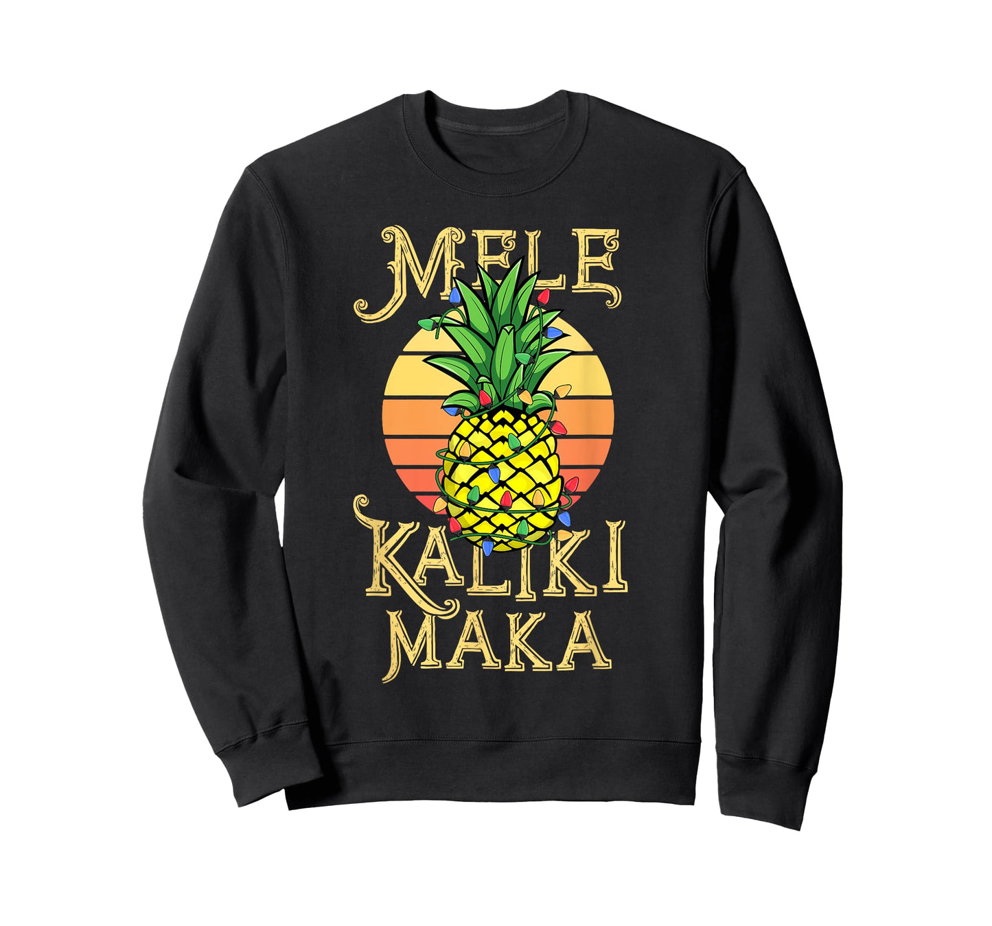Mele Kalikimaka Hawaiian Christmas Retro Vintage Sunset T-Shirt