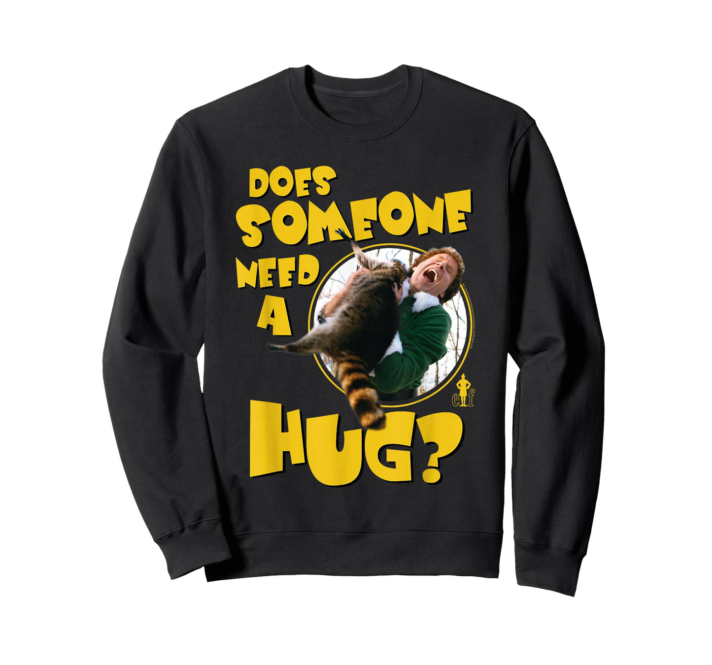 Elf Need a Hug Raccoon Attack Funny Christmas Movie T-Shirt