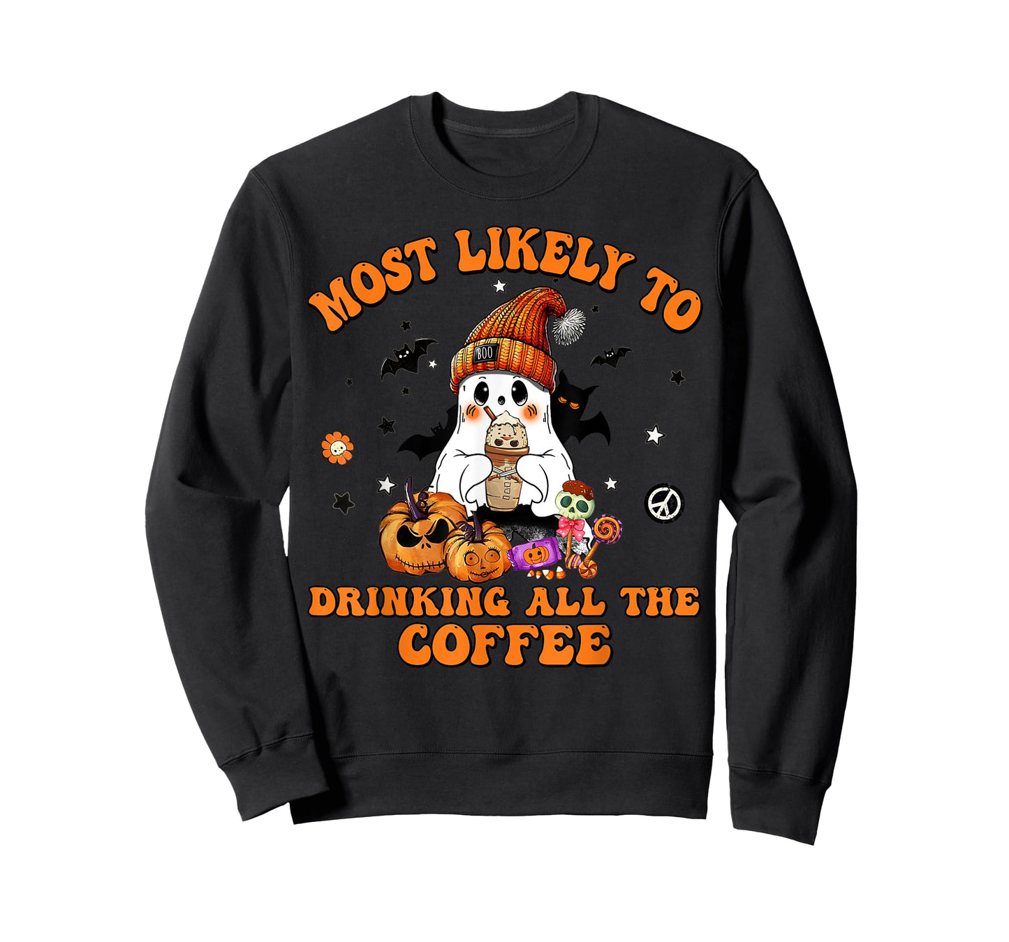 Most Likely To Halloween Drinking All The Coffee T-Shirt