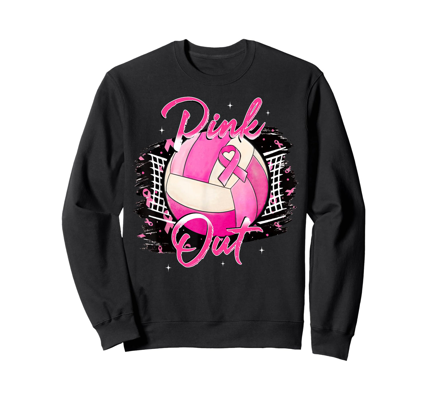 Volleyball Pink Out Breast Cancer Awareness Pink Ribbon T-Shirt